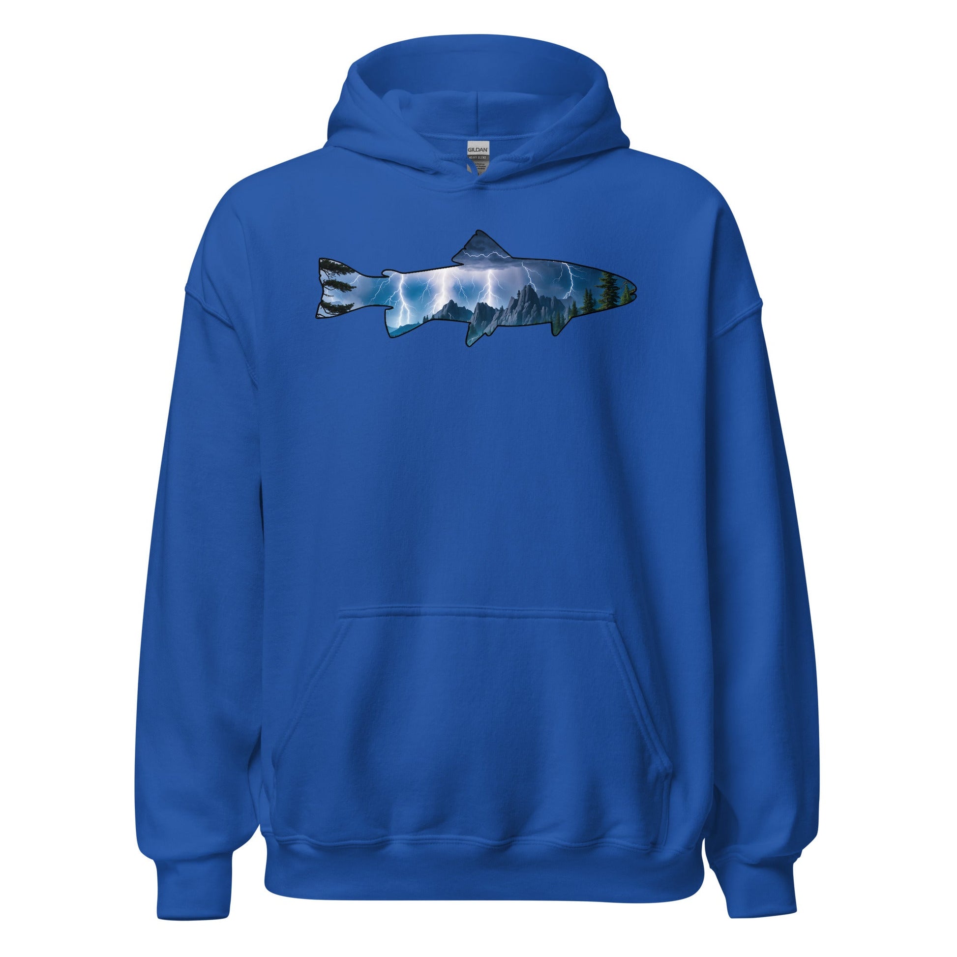 Lightning In The Mountains Trout Men's (Unisex) Hoodie - Hoodies - Discovery Co.