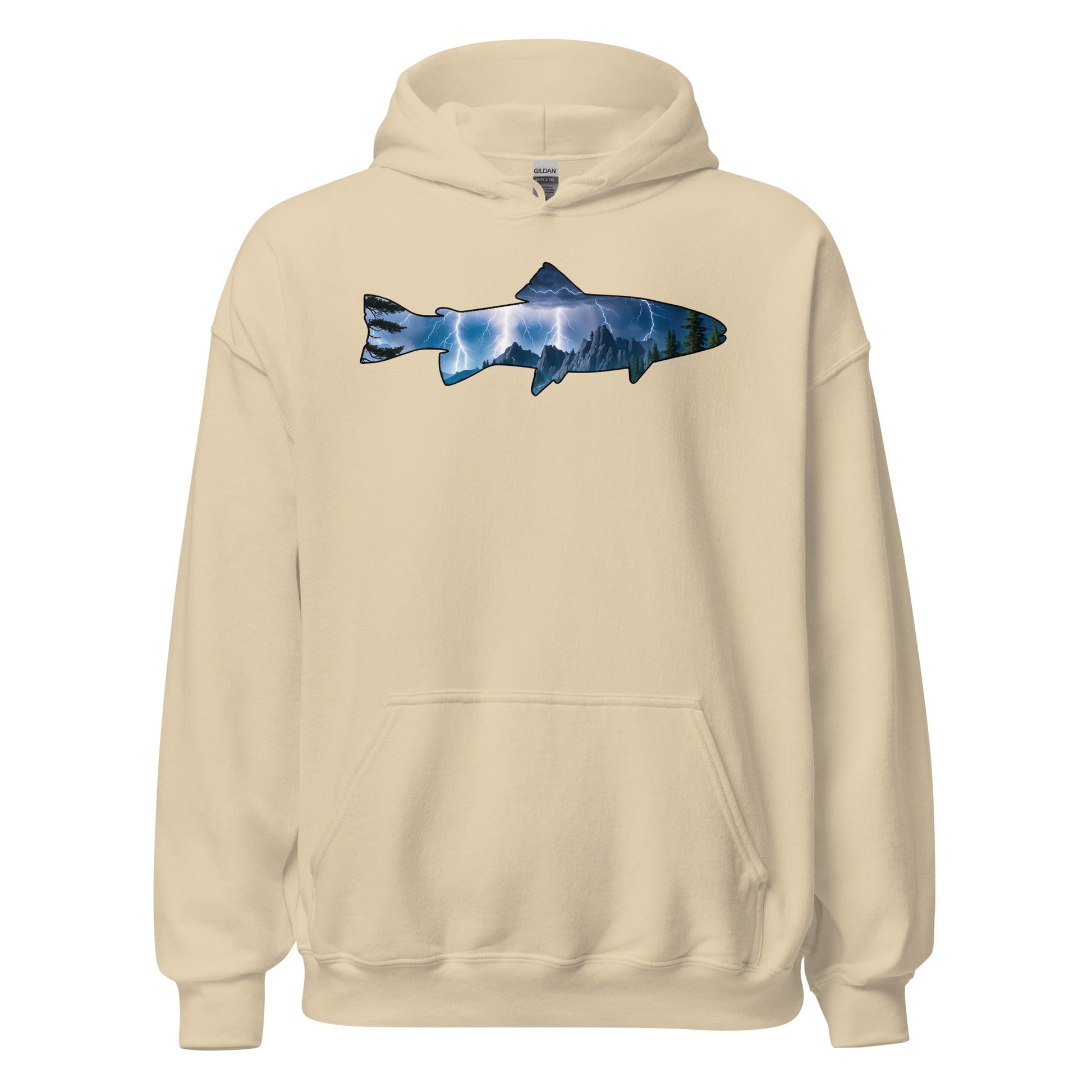 Lightning In The Mountains Trout Men's (Unisex) Hoodie - Hoodies - Discovery Co.
