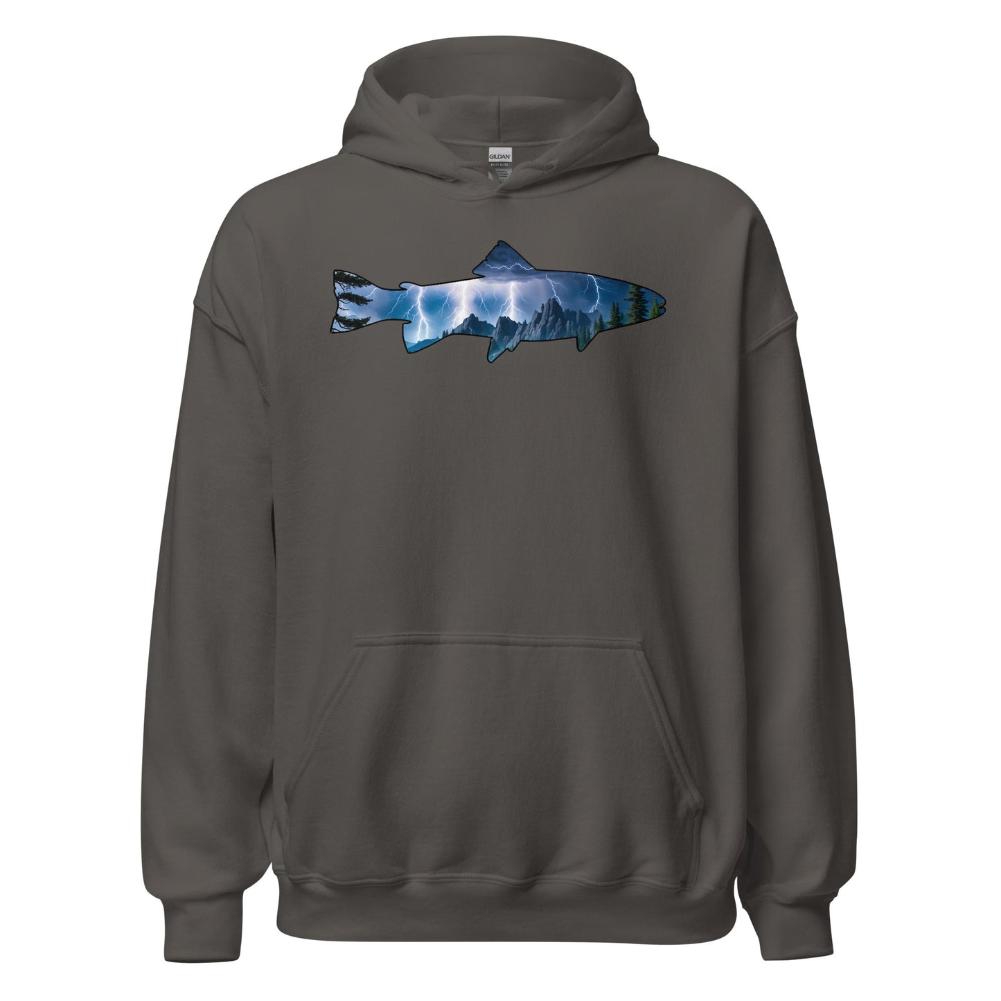 Lightning In The Mountains Trout Men's (Unisex) Hoodie - Hoodies - Discovery Co.