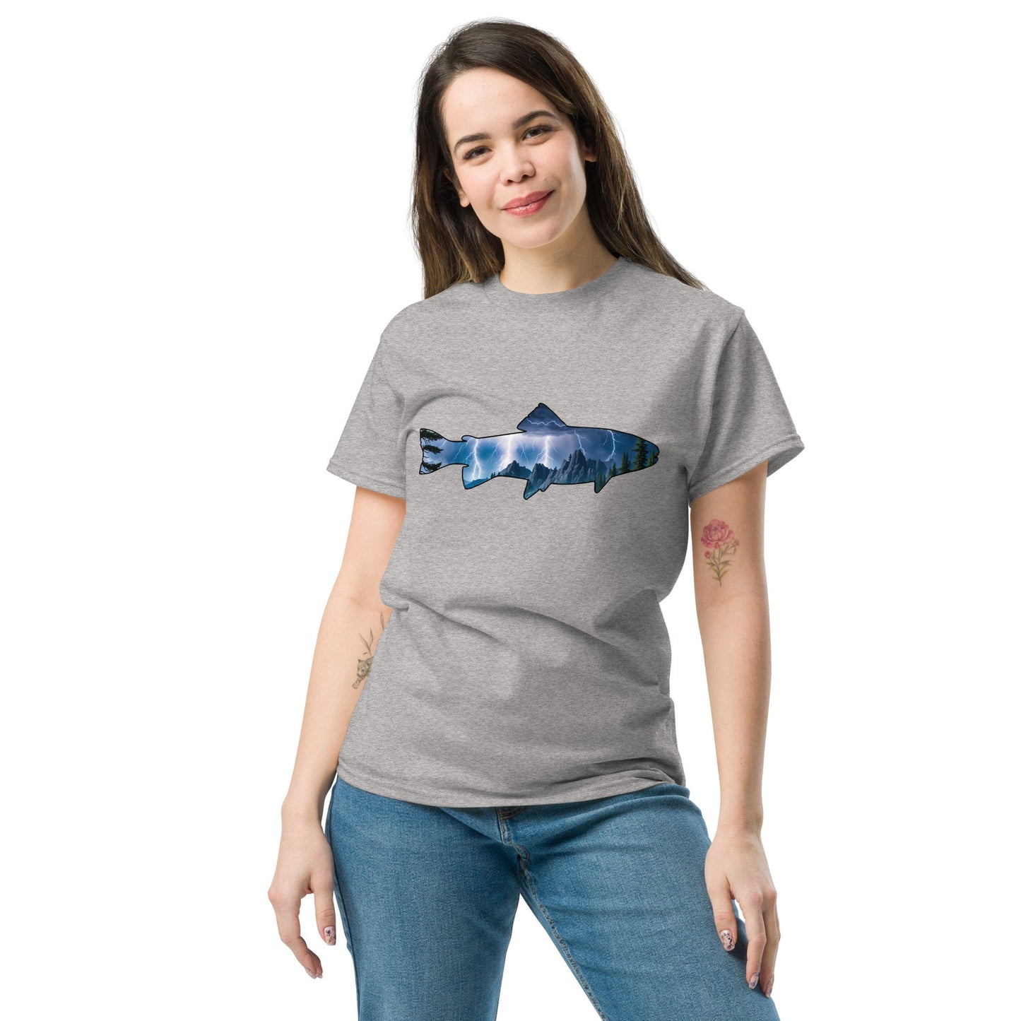 Lightning In The Mountains Trout Women's Classic Tee - Women's Shirts - Discovery Co.