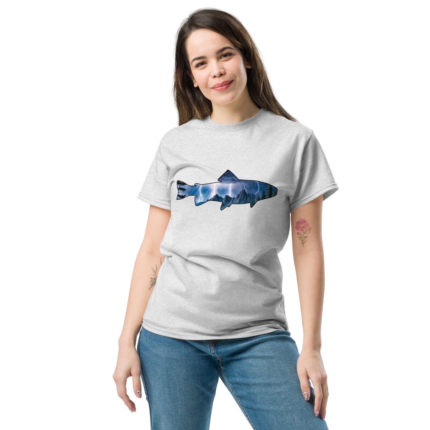 Lightning In The Mountains Trout Women's Classic Tee - Women's Shirts - Discovery Co.