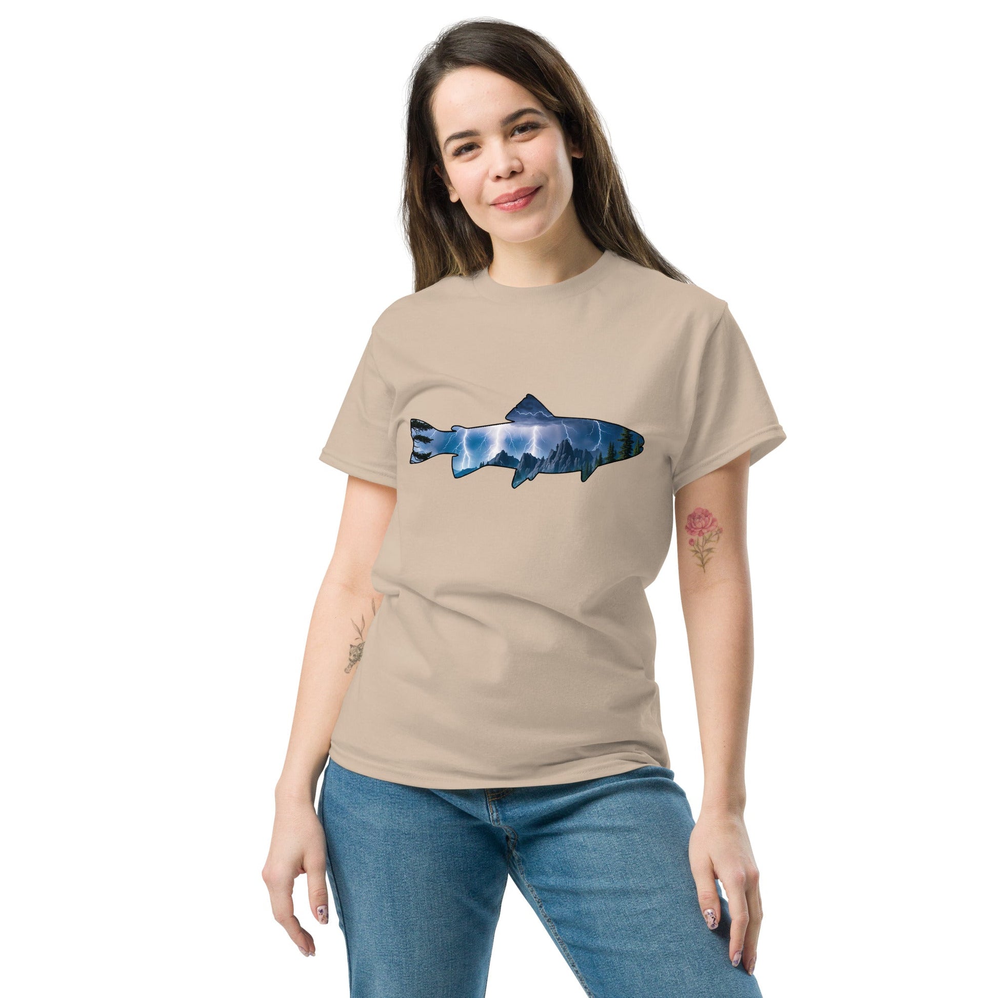 Lightning In The Mountains Trout Women's Classic Tee - Women's Shirts - Discovery Co.