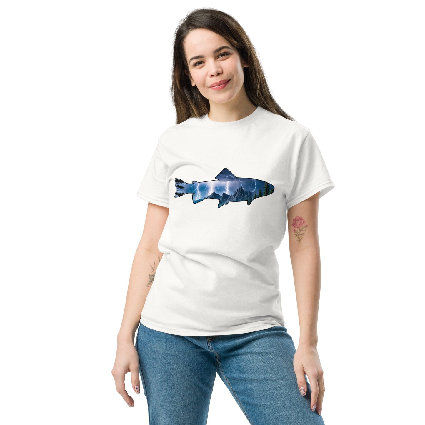 Lightning In The Mountains Trout Women's Classic Tee - Women's Shirts - Discovery Co.