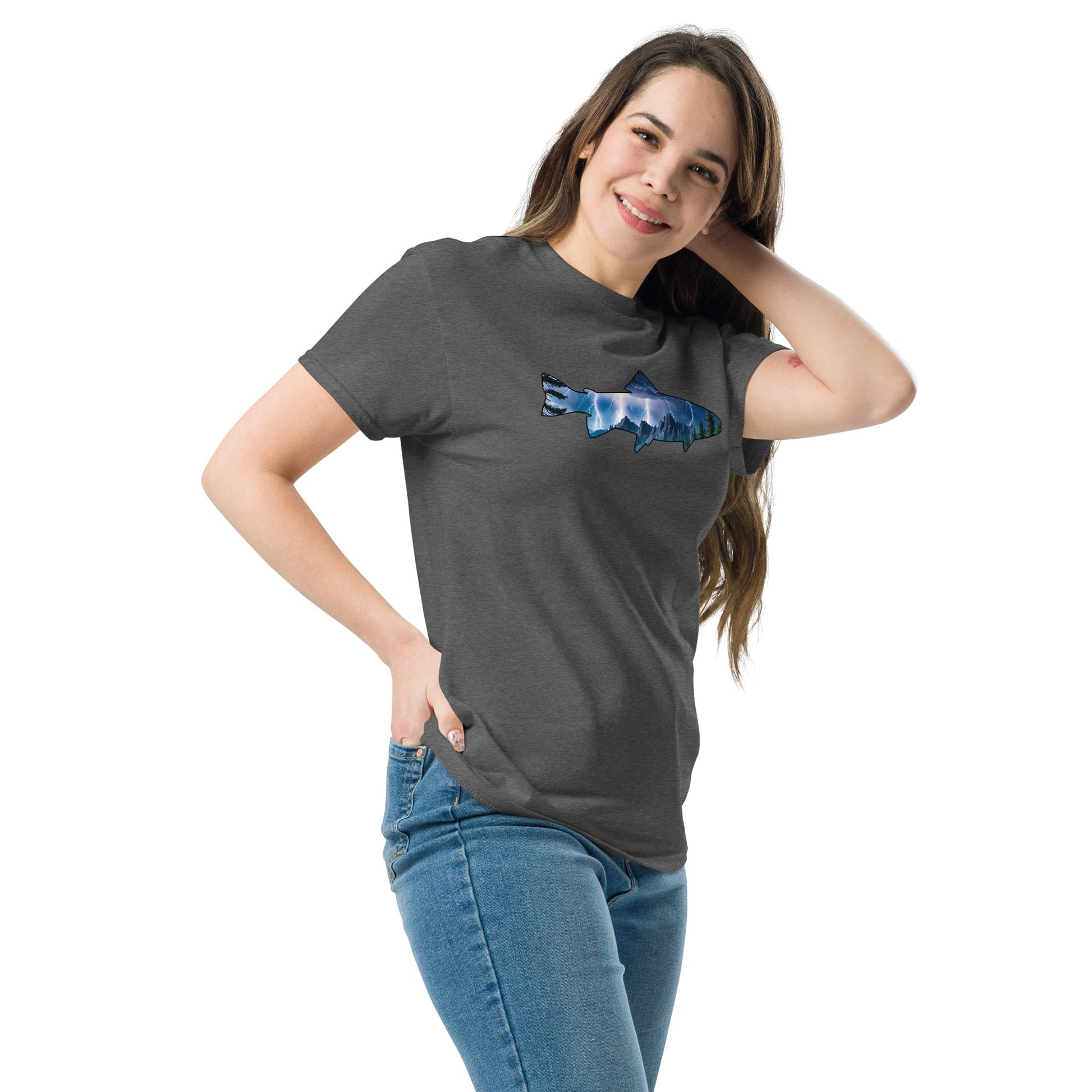 Lightning In The Mountains Trout Women's (Unisex) Classic Tee - Women's Shirts - Discovery Co.