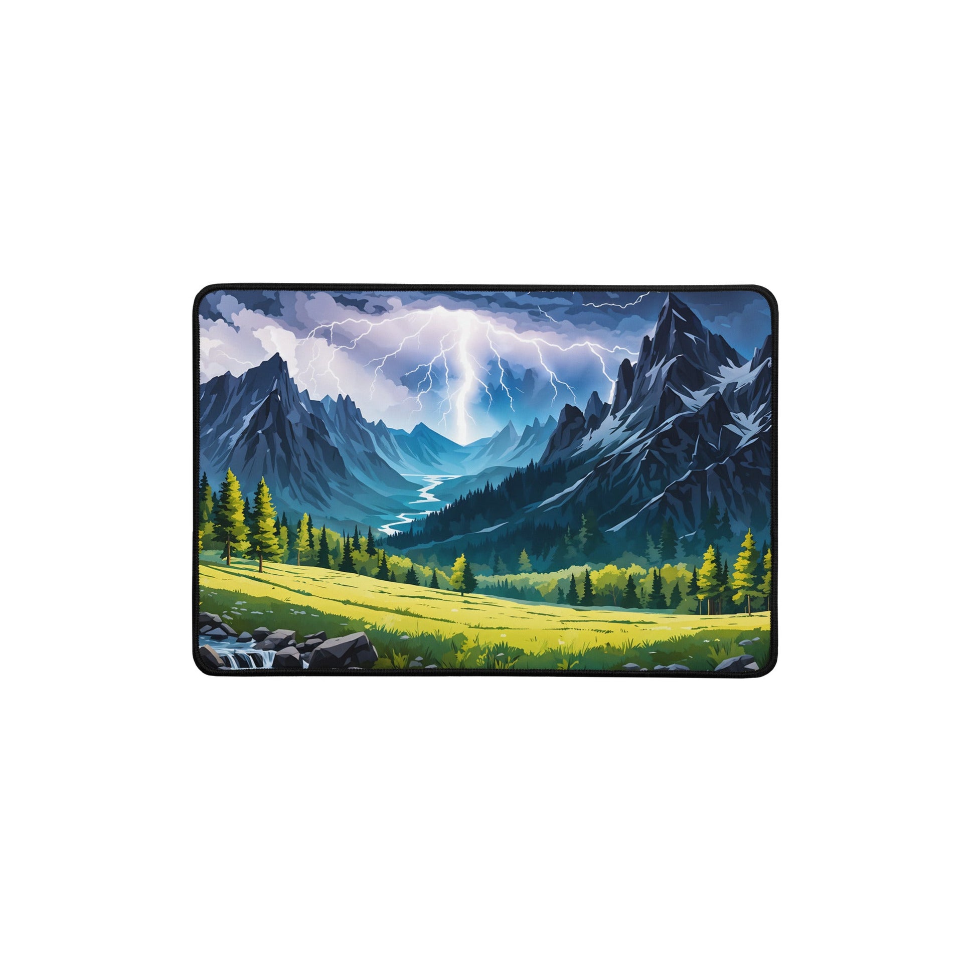 Lightning In The Valley Desk Mat - Mouse Pads - Discovery Co.