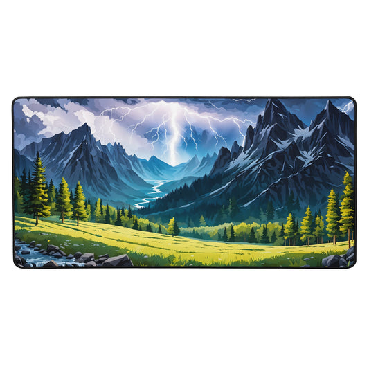 Lightning In The Valley Desk Mat - Mouse Pads - Discovery Co.