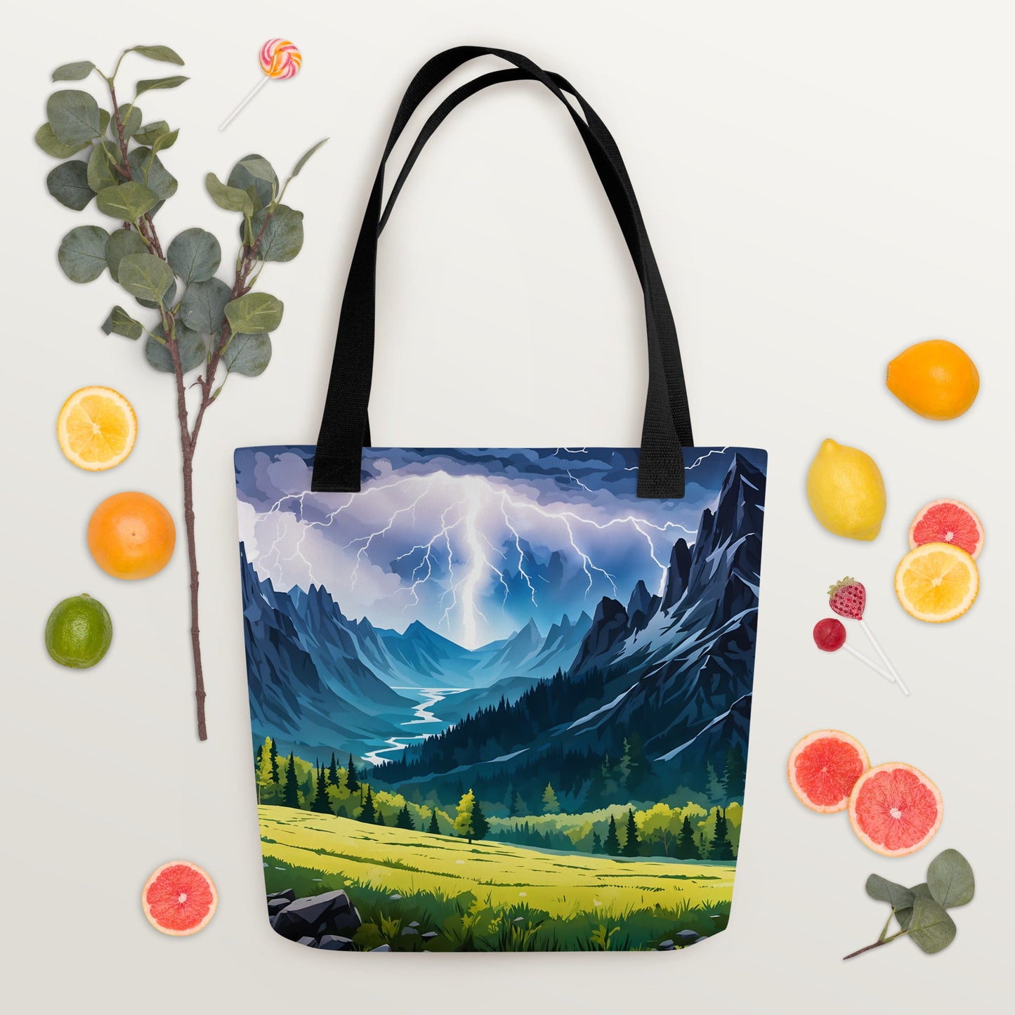 Lightning In The Valley Tote Bag - Tote Bags - Discovery Co.