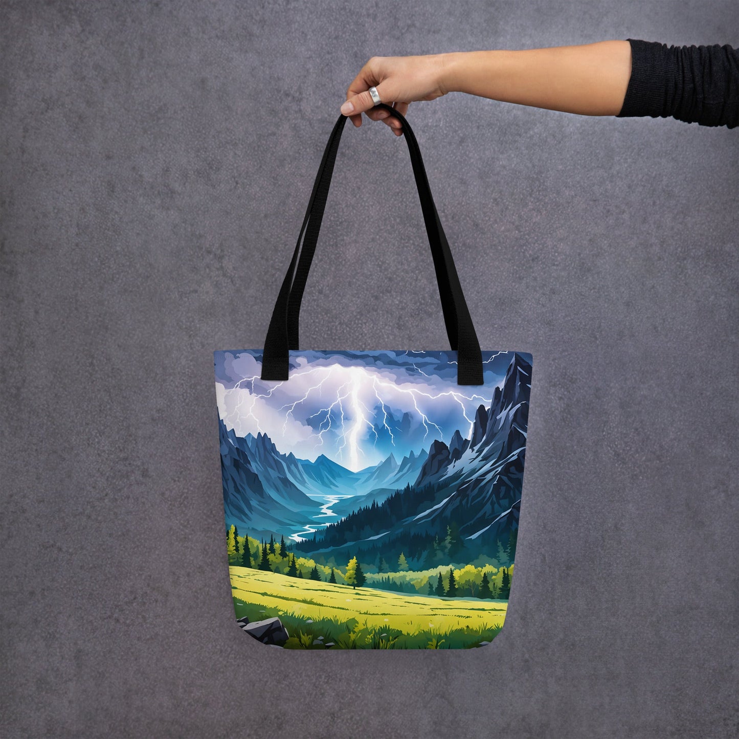 Lightning In The Valley Tote Bag - Tote Bags - Discovery Co.