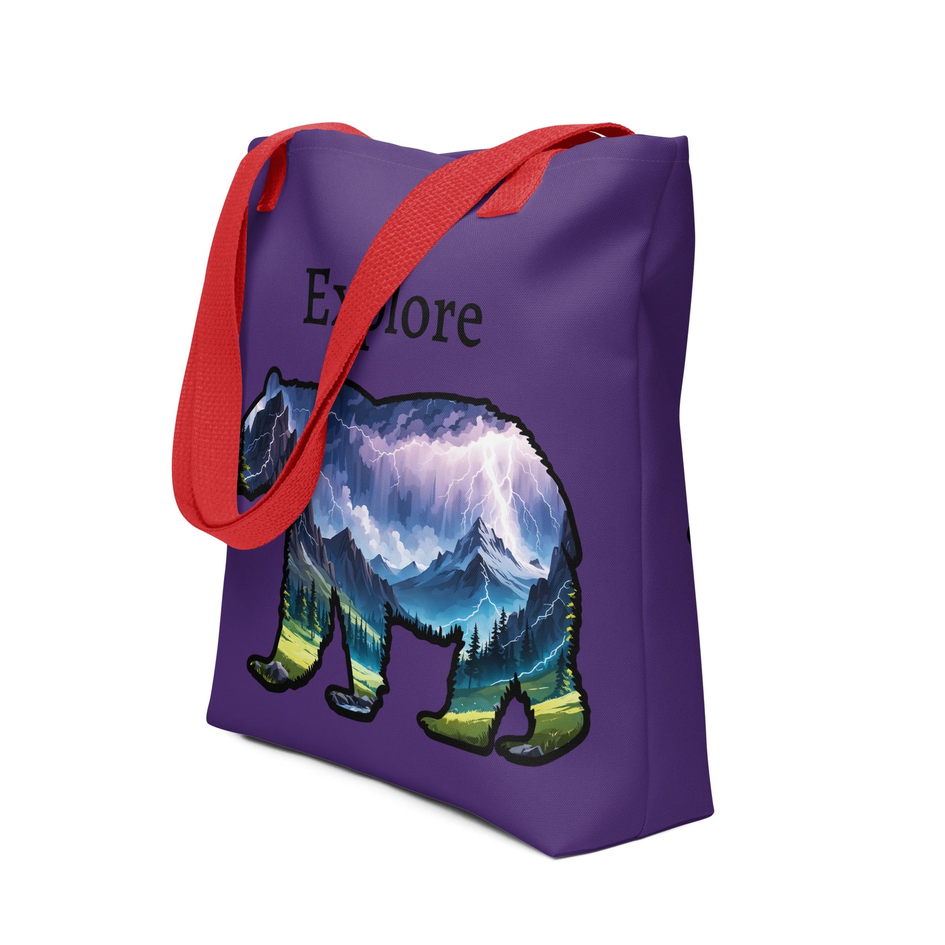 Lightning Over Mountains Bear Tote Bag - Tote Bags - Discovery Co.