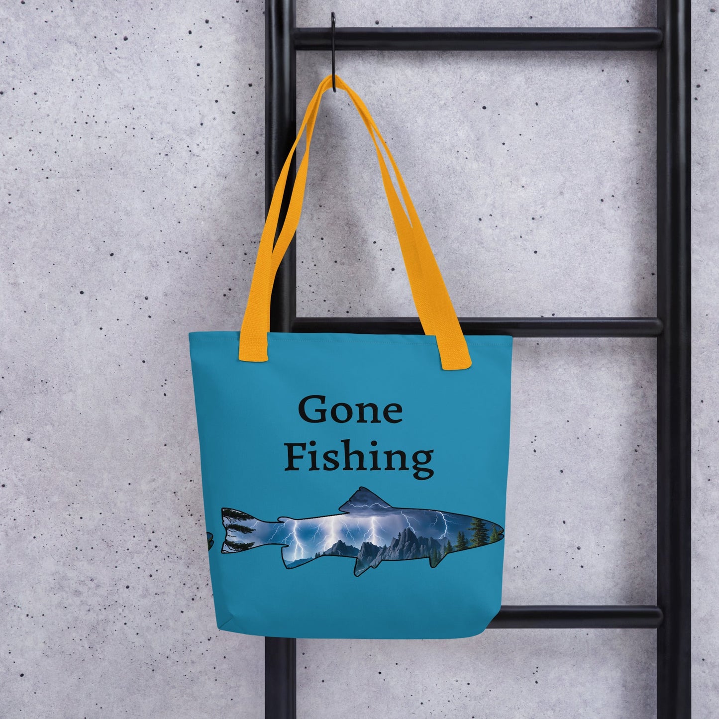 Lightning Over Mountains Fish Tote Bag - Tote Bags - Discovery Co.