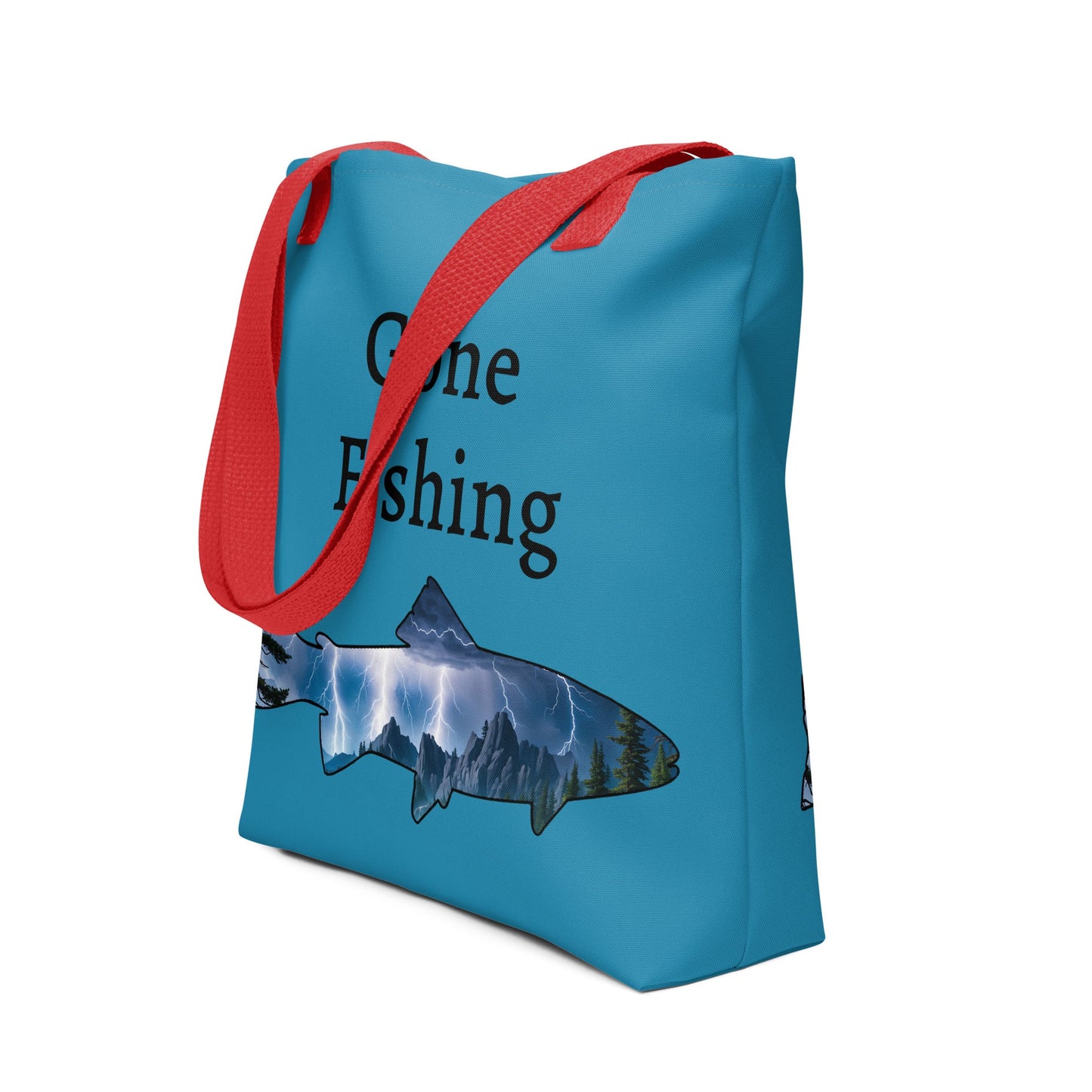 Lightning Over Mountains Fish Tote Bag - Tote Bags - Discovery Co.