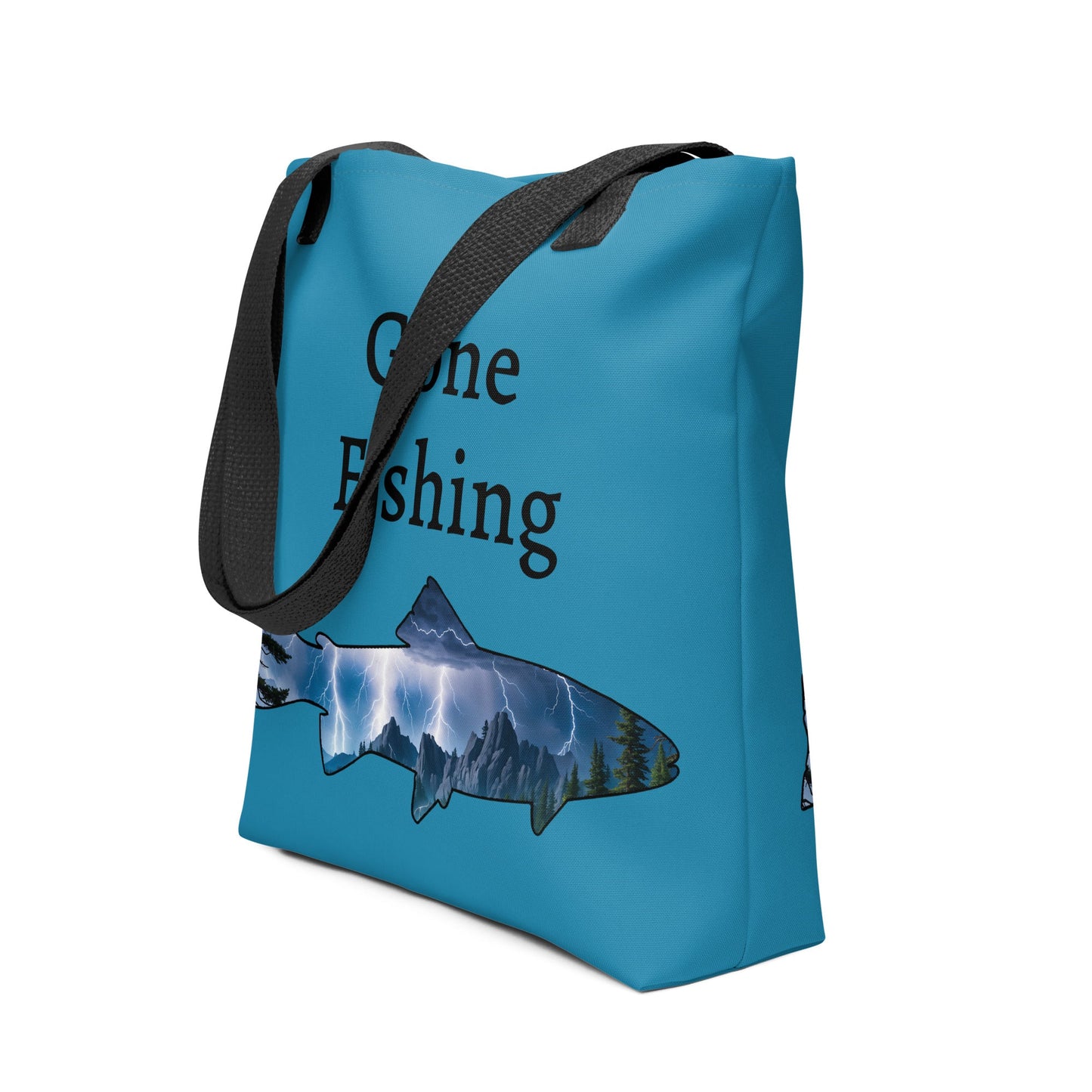 Lightning Over Mountains Fish Tote Bag - Tote Bags - Discovery Co.