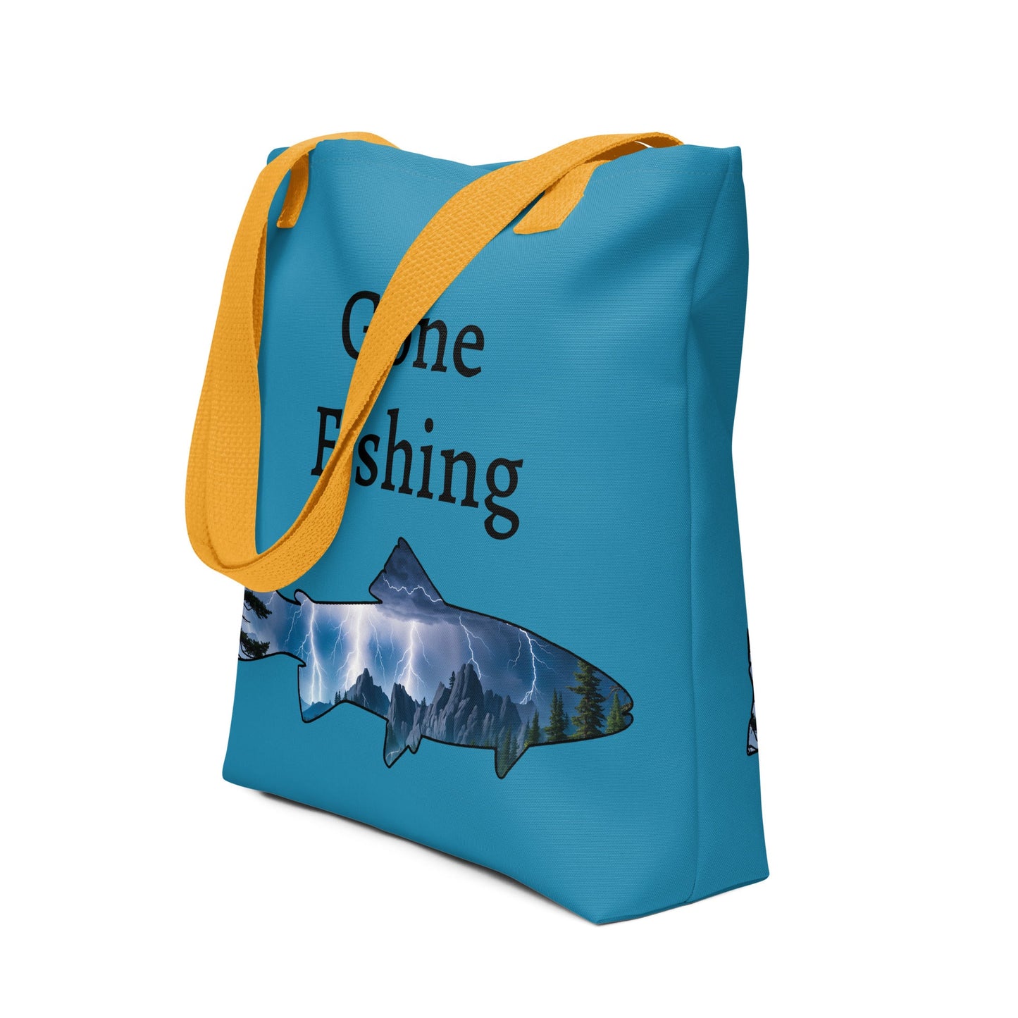 Lightning Over Mountains Fish Tote Bag - Tote Bags - Discovery Co.