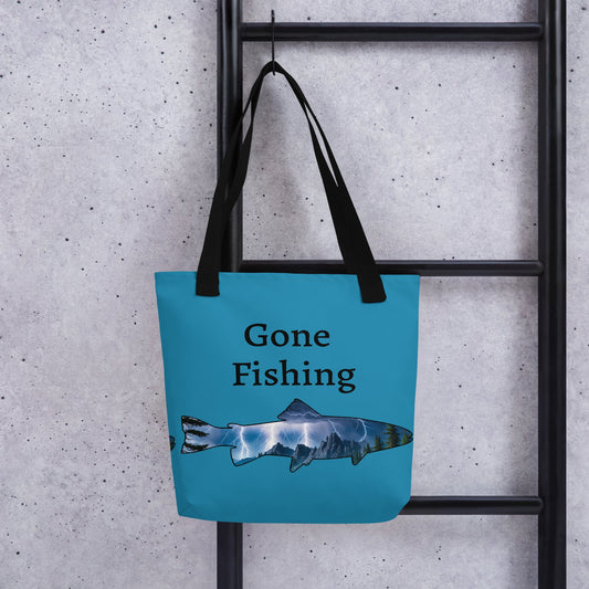 Lightning Over Mountains Fish Tote Bag - Tote Bags - Discovery Co.