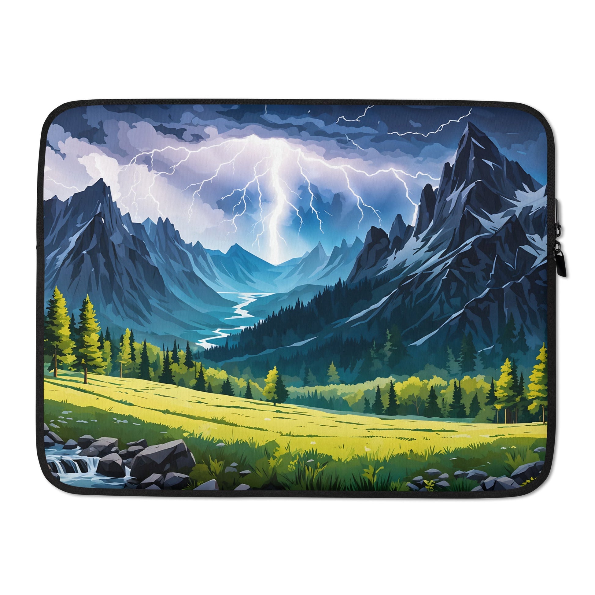 Lightning Over Mountains II Laptop Sleeve - Laptop Cases - Discovery Co.