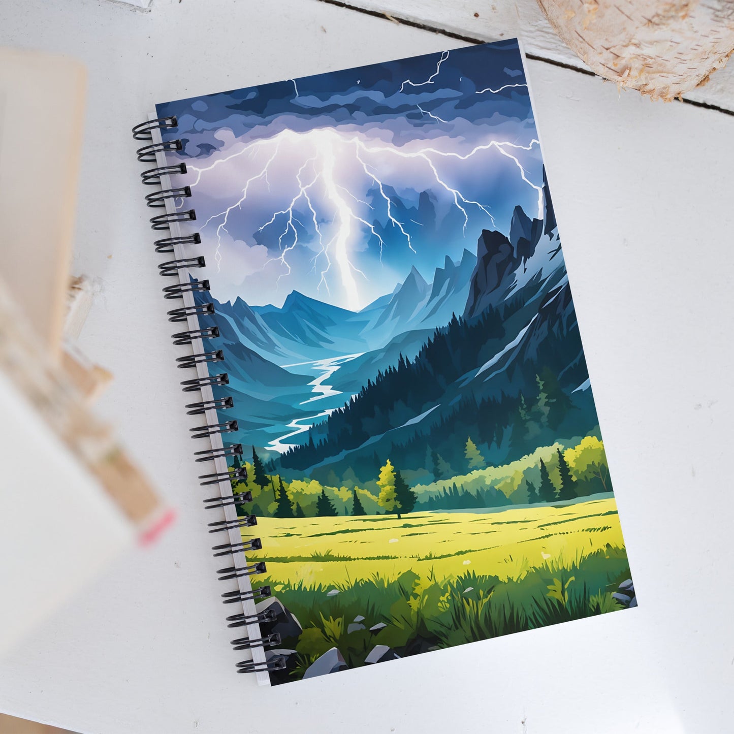 Lightning Over Mountains II Spiral Notebook - Spiral Notebooks - Discovery Co.