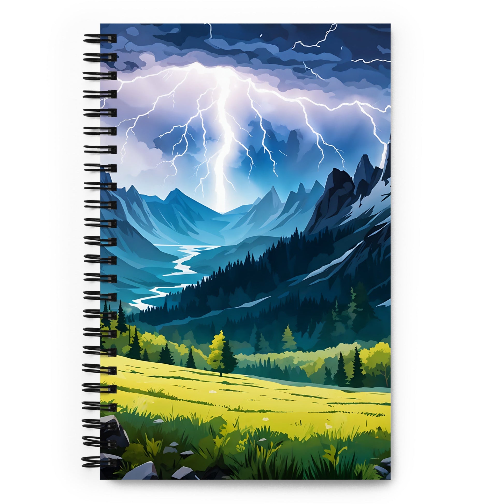 Lightning Over Mountains II Spiral Notebook - Spiral Notebooks - Discovery Co.