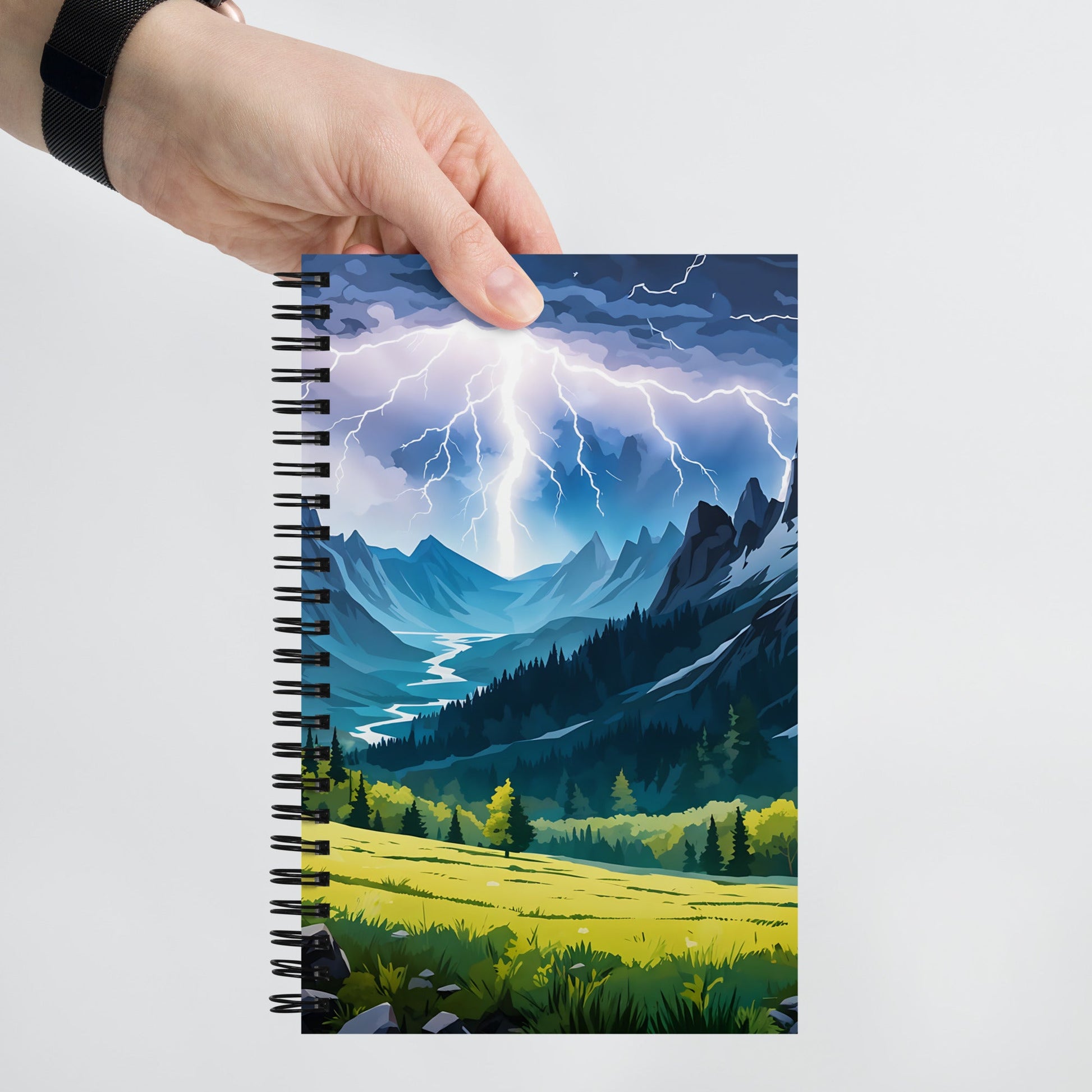 Lightning Over Mountains II Spiral Notebook - Spiral Notebooks - Discovery Co.