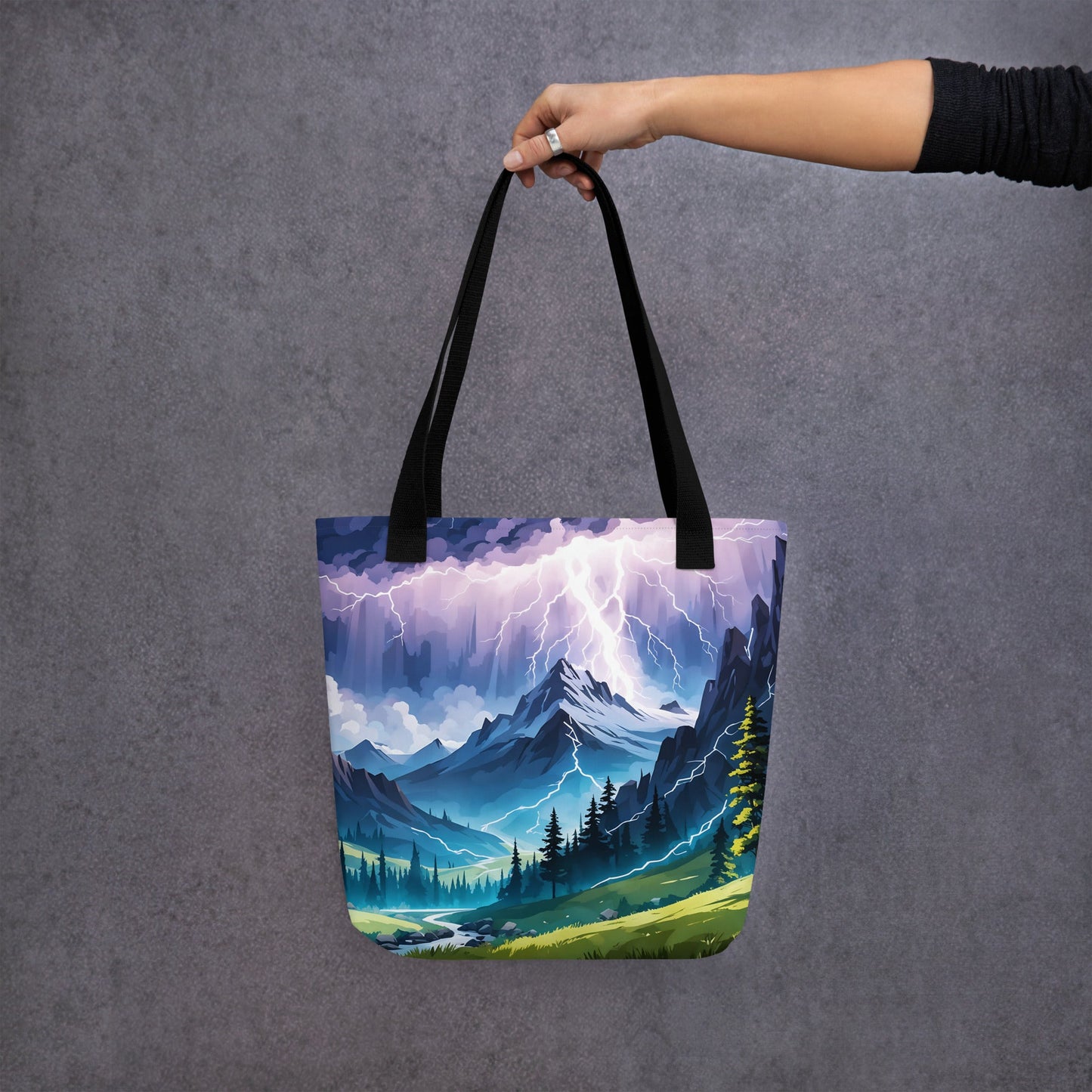 Lightning Over Mountains II Tote Bag - Tote Bags - Discovery Co.