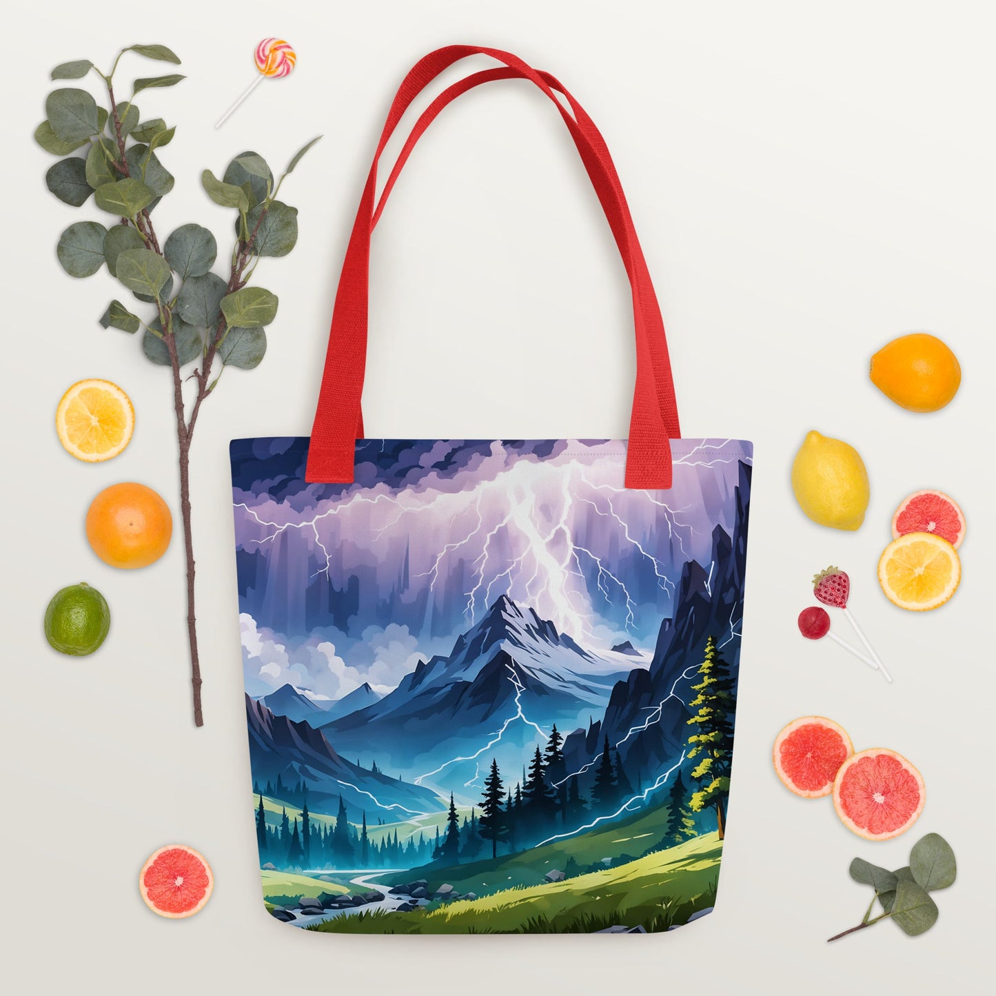 Lightning Over Mountains II Tote Bag - Tote Bags - Discovery Co.