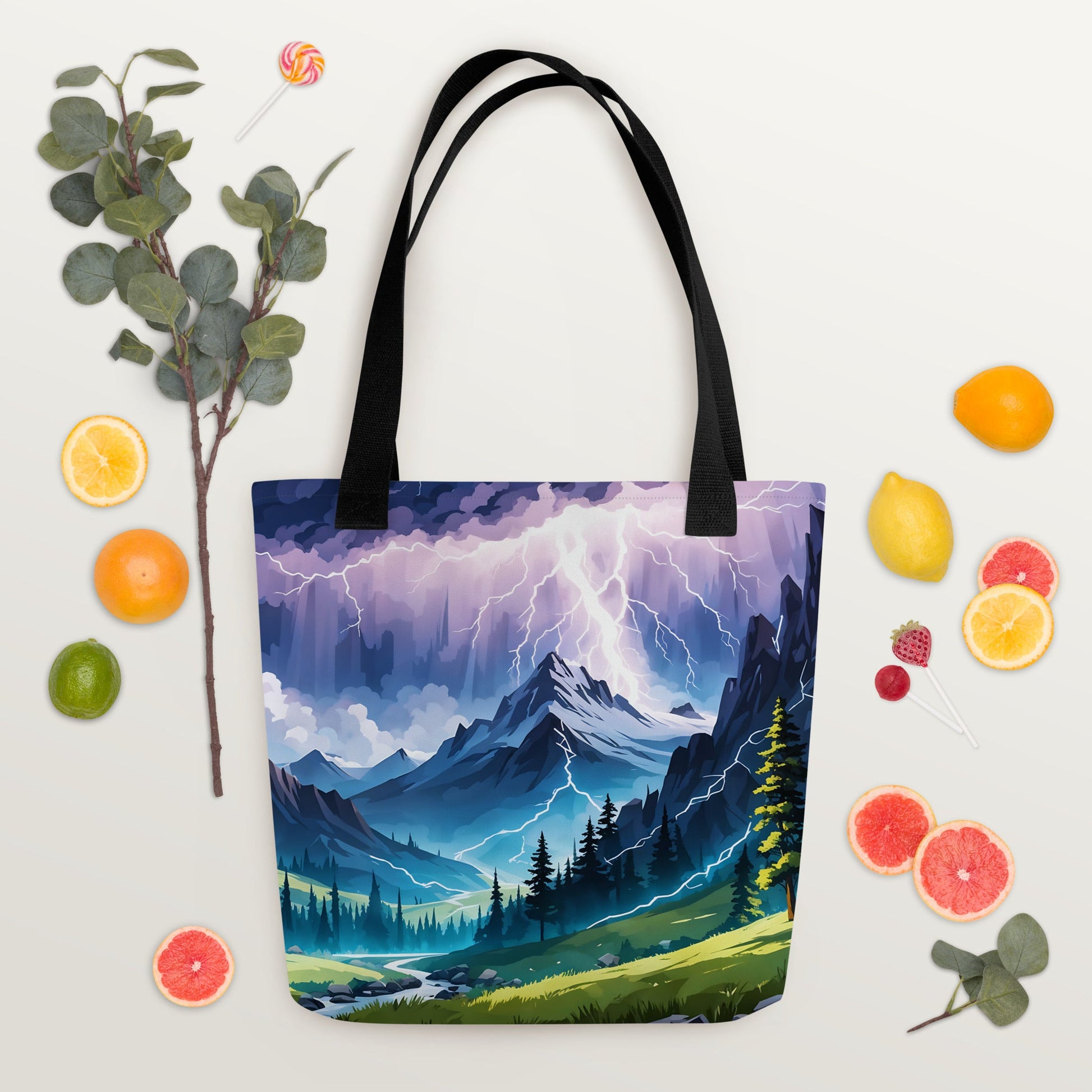 Lightning Over Mountains II Tote Bag - Tote Bags - Discovery Co.