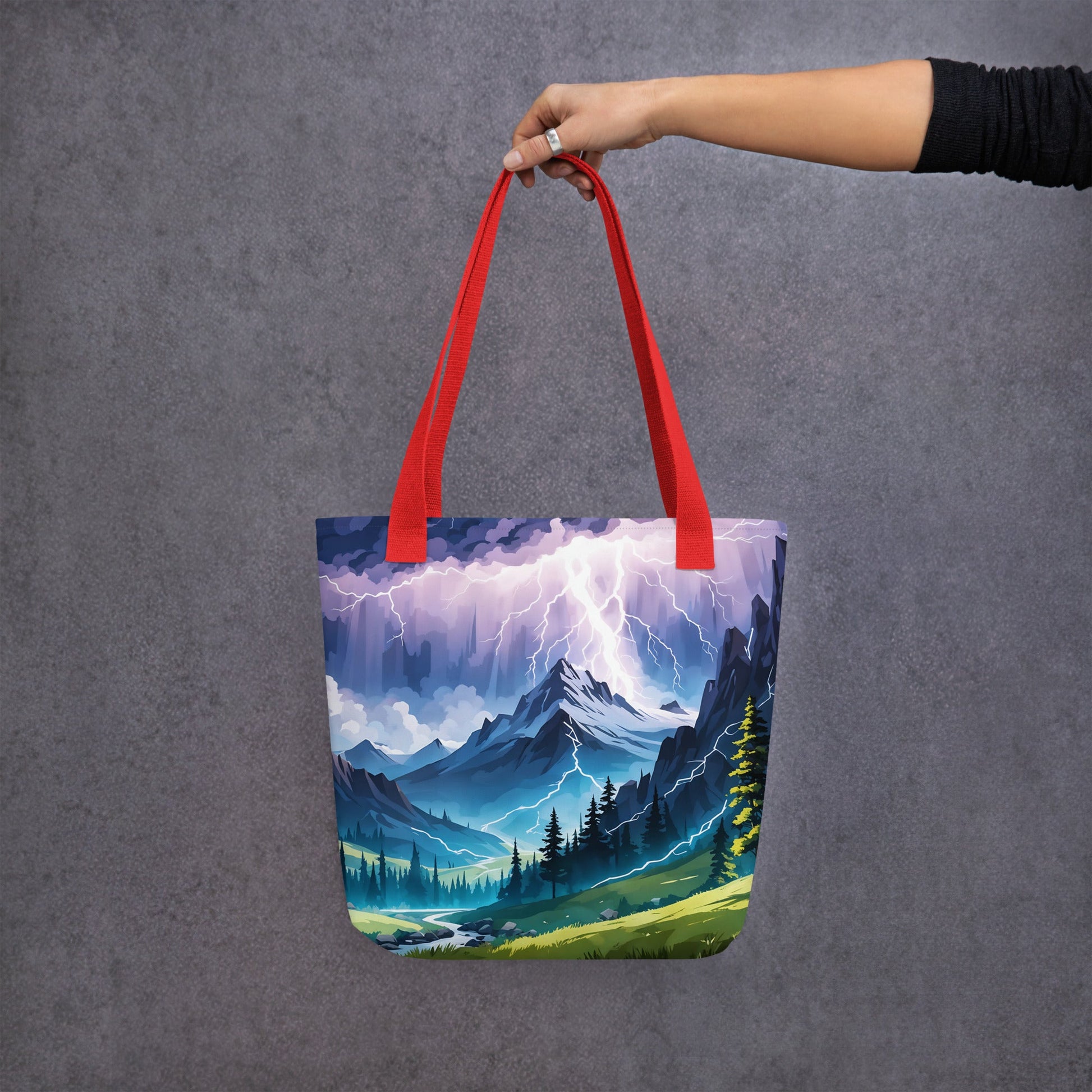 Lightning Over Mountains II Tote Bag - Tote Bags - Discovery Co.