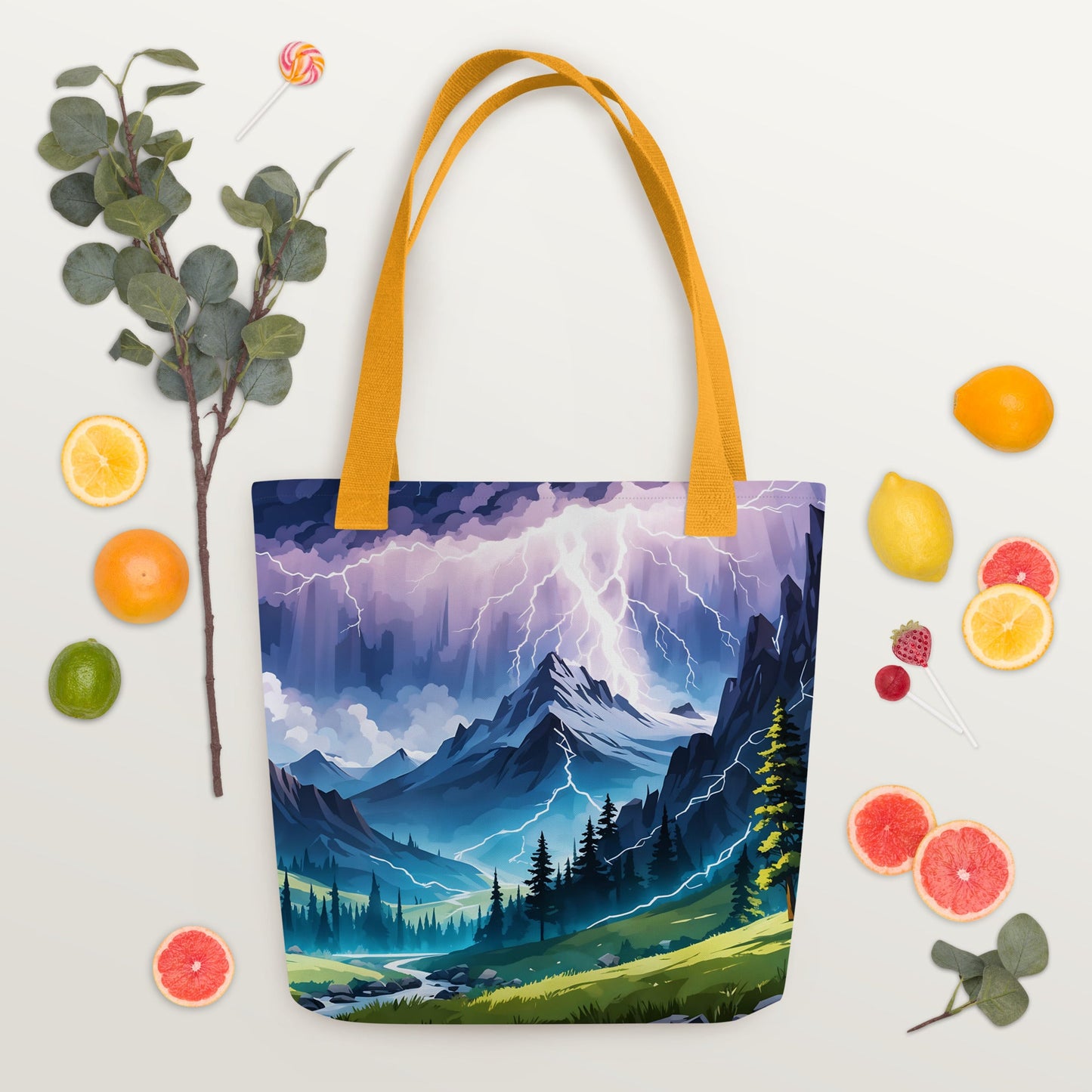 Lightning Over Mountains II Tote Bag - Tote Bags - Discovery Co.