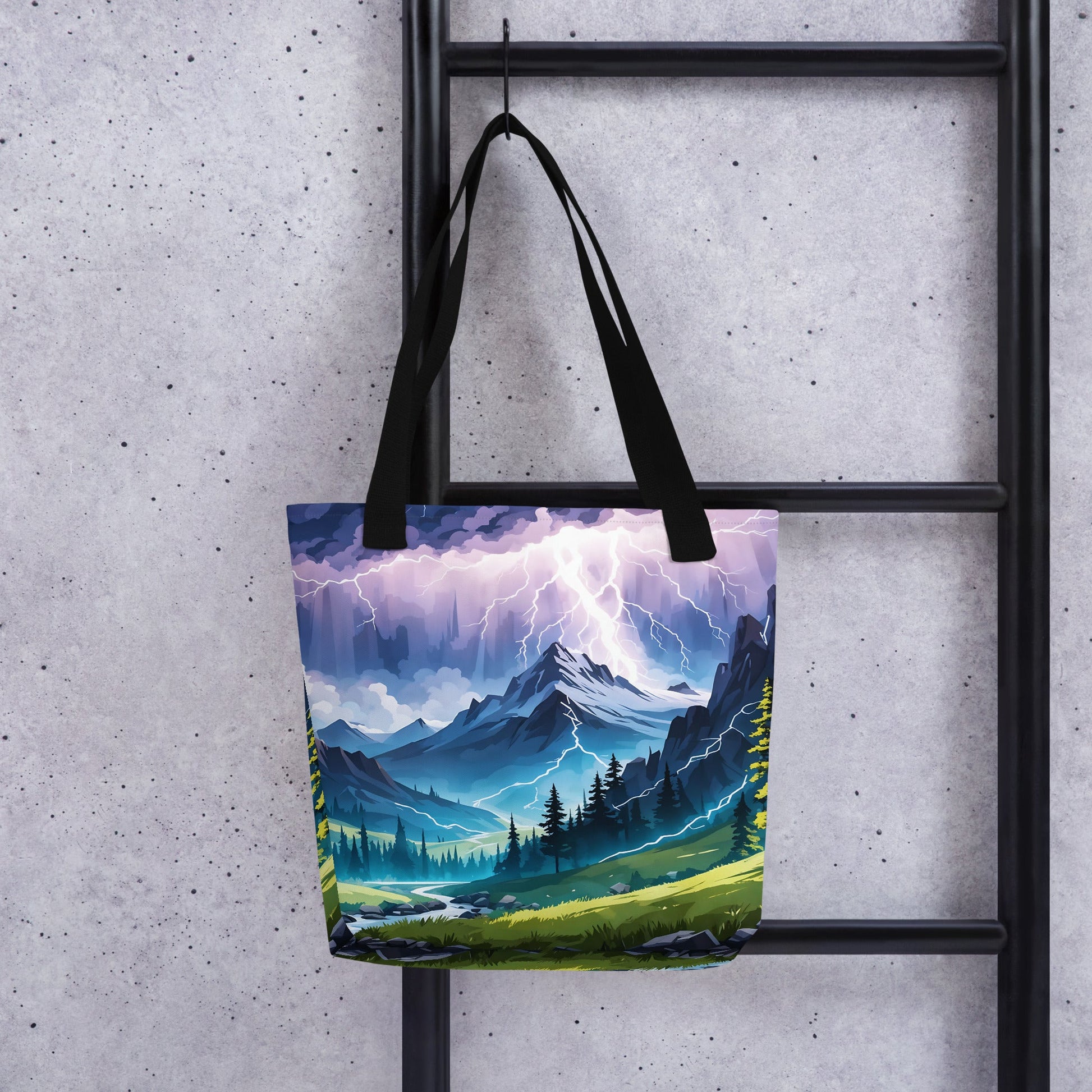 Lightning Over Mountains II Tote Bag - Tote Bags - Discovery Co.