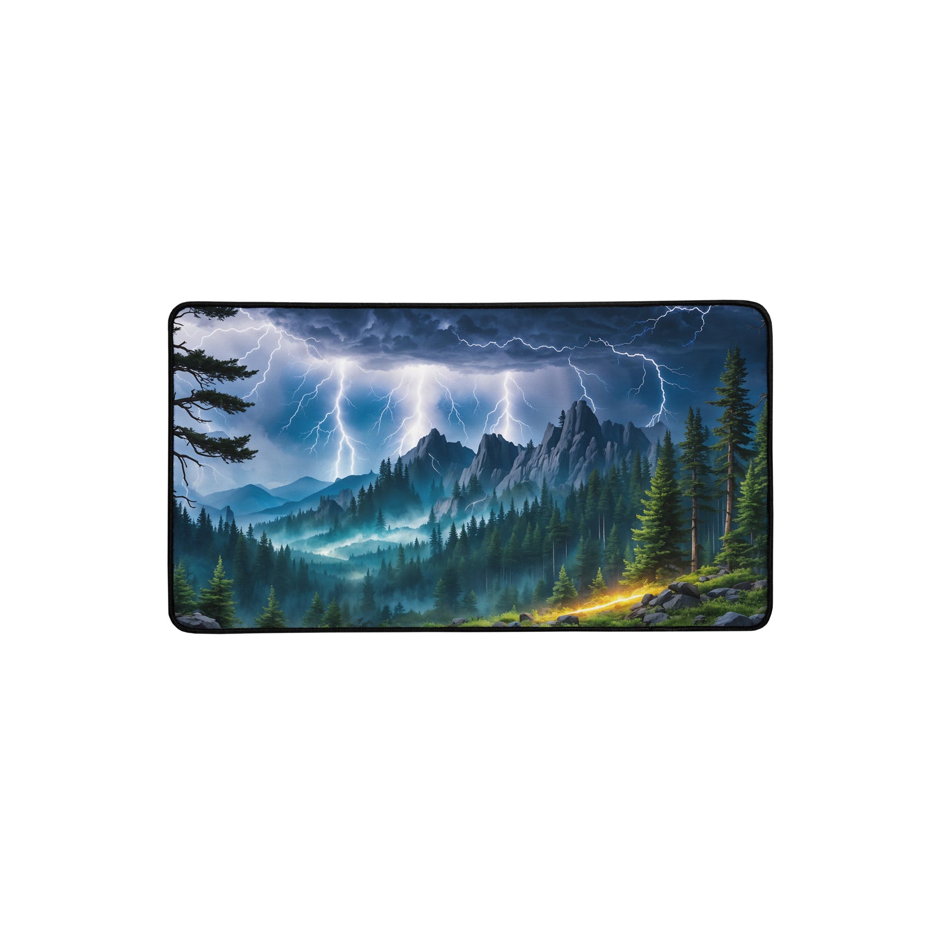 Lightning Over Mountains III Desk Mat - Mouse Pads - Discovery Co.