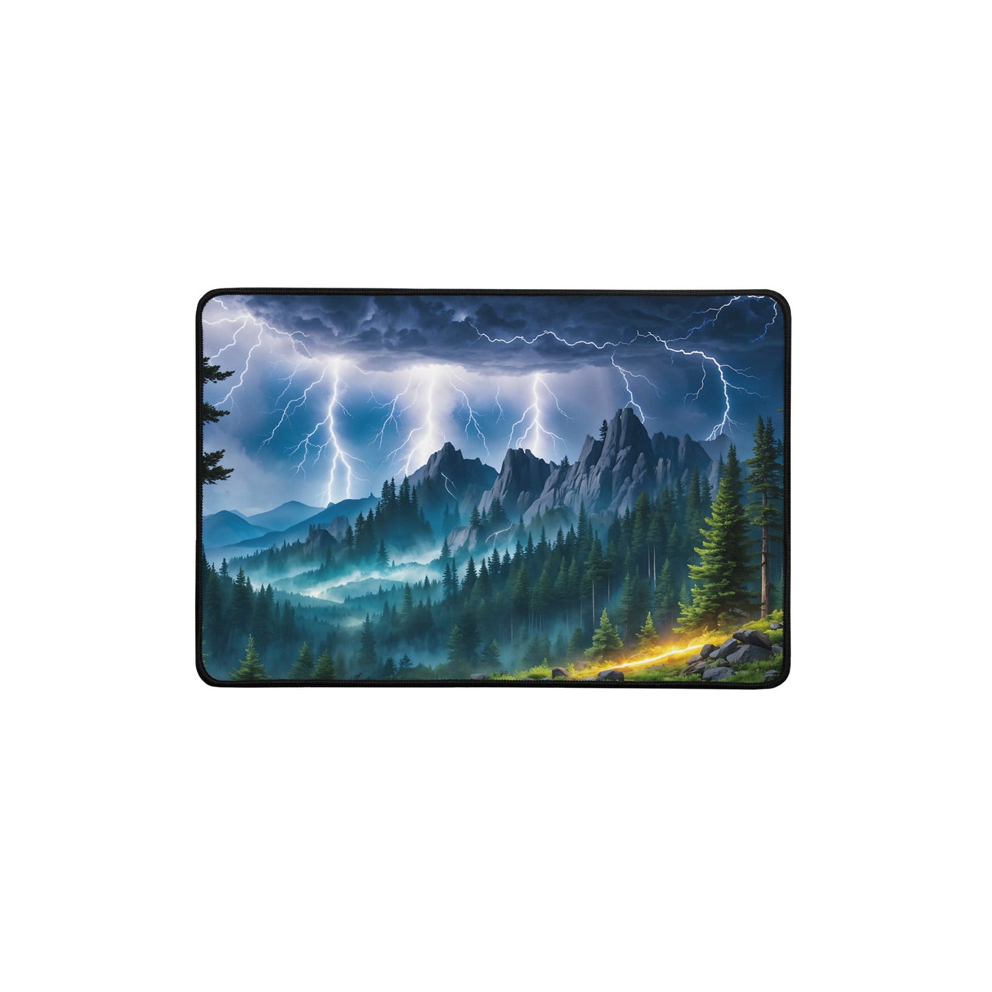 Lightning Over Mountains III Desk Mat - Mouse Pads - Discovery Co.