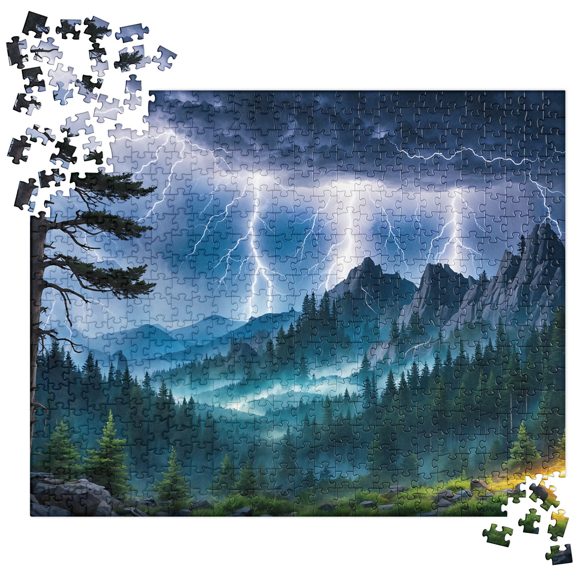 Lightning Over Mountains III Jigsaw Puzzle - Puzzle - Discovery Co.