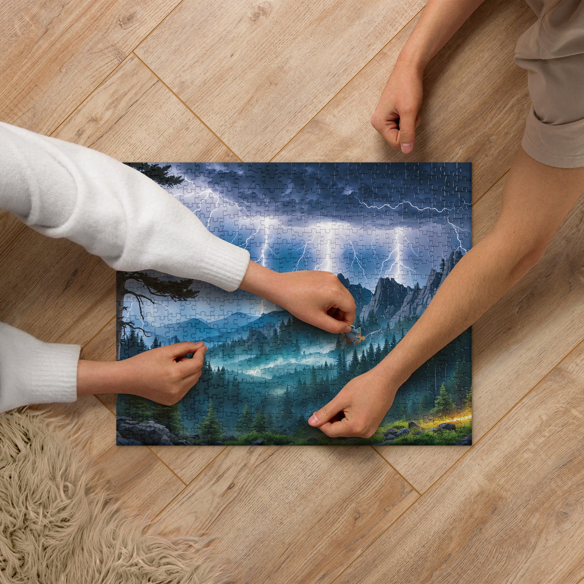 Lightning Over Mountains III Jigsaw Puzzle - Puzzle - Discovery Co.