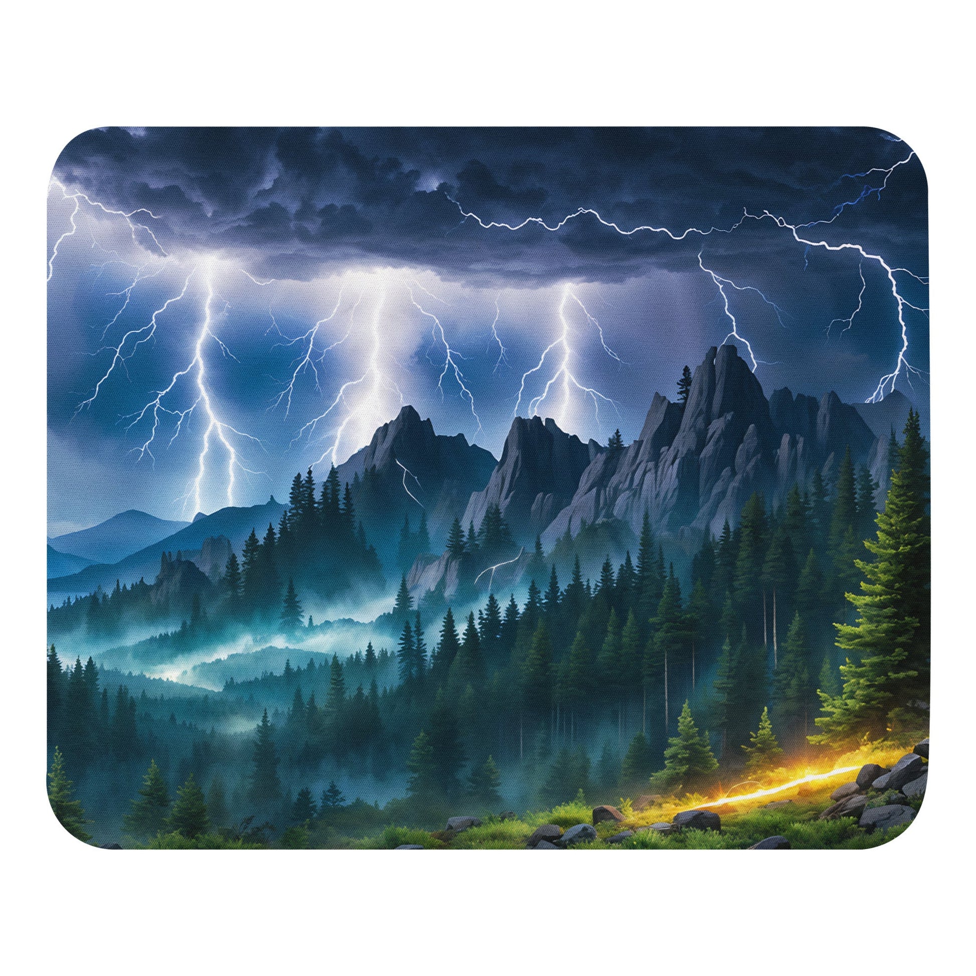 Lightning Over Mountains III Mouse Pad - Mouse Pads - Discovery Co.