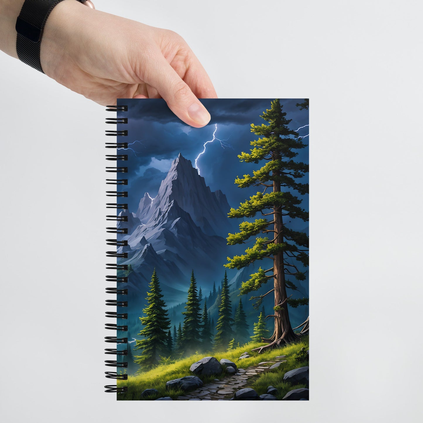 Lightning Over Mountains III Spiral Notebook - Spiral Notebooks - Discovery Co.