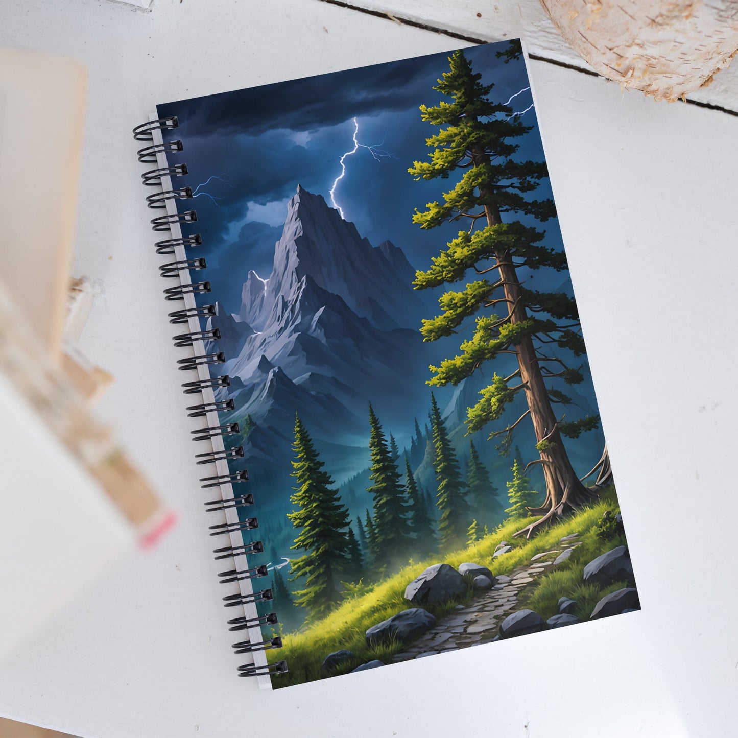 Lightning Over Mountains III Spiral Notebook - Spiral Notebooks - Discovery Co.