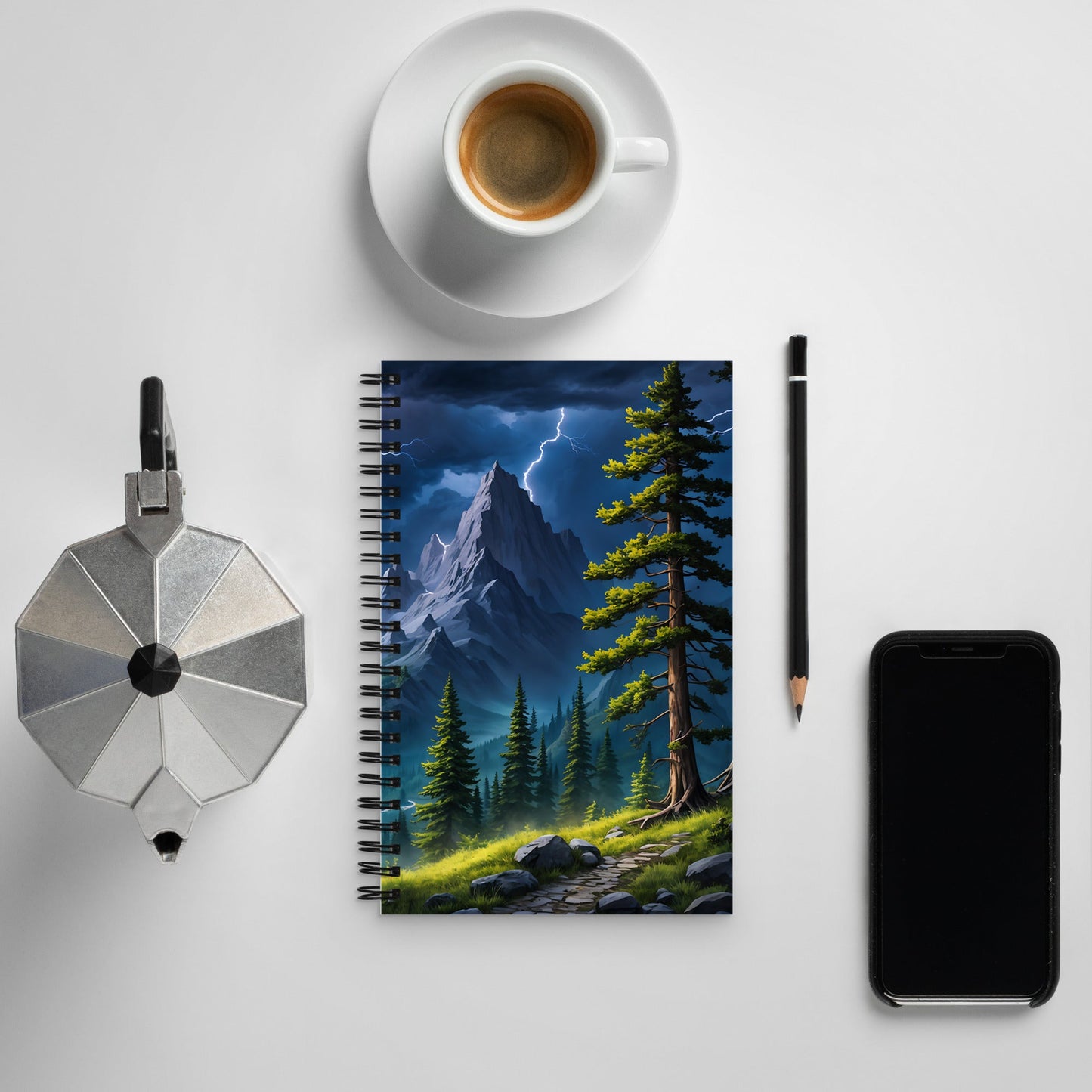 Lightning Over Mountains III Spiral Notebook - Spiral Notebooks - Discovery Co.