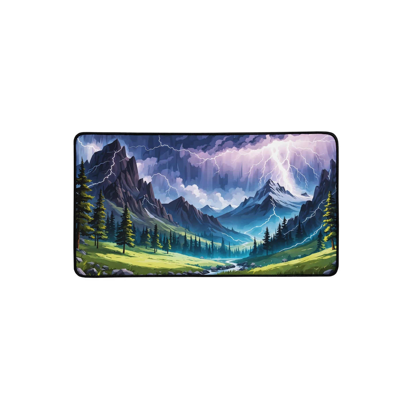 Lightning Over Mountains IV Desk Mat - Mouse Pads - Discovery Co.