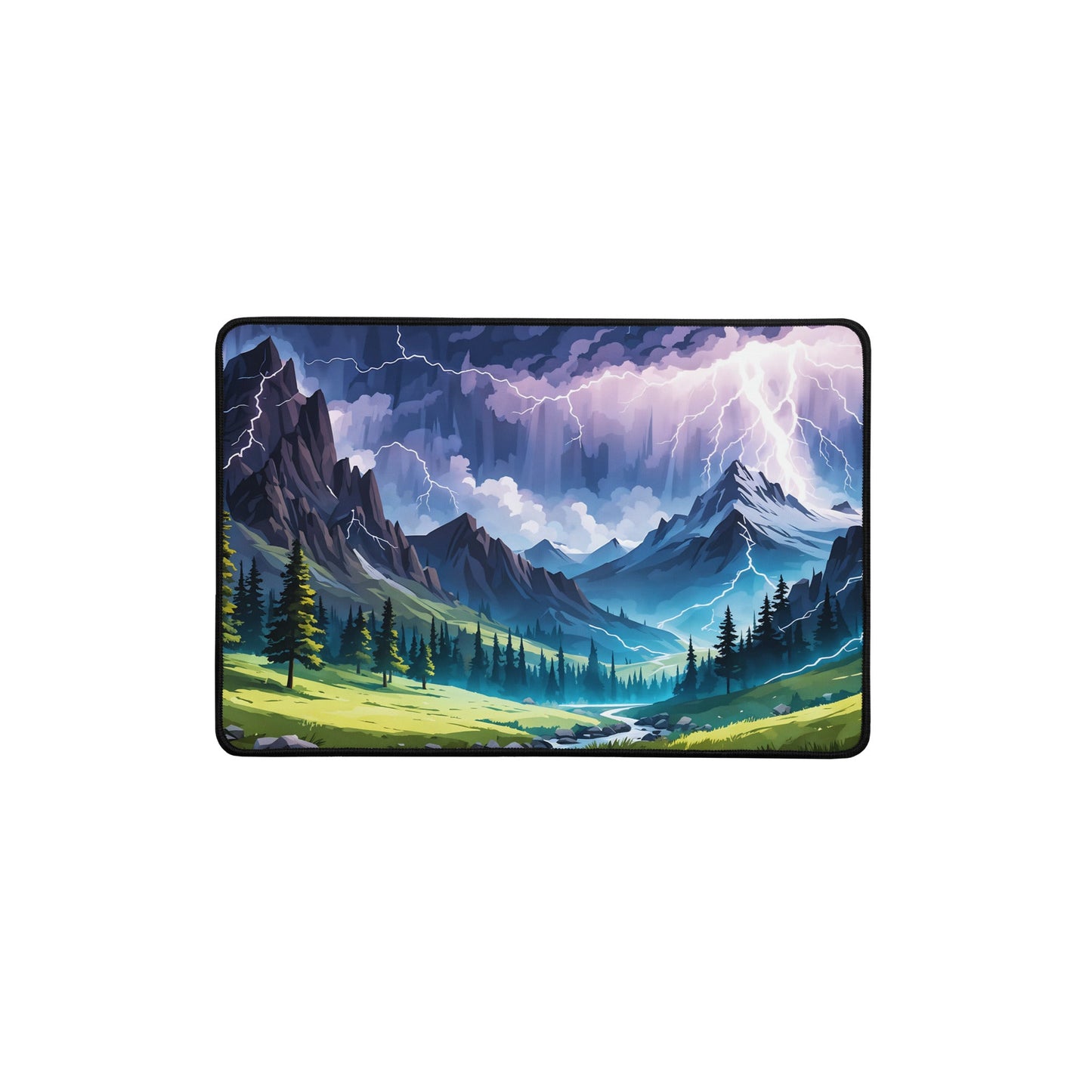 Lightning Over Mountains IV Desk Mat - Mouse Pads - Discovery Co.