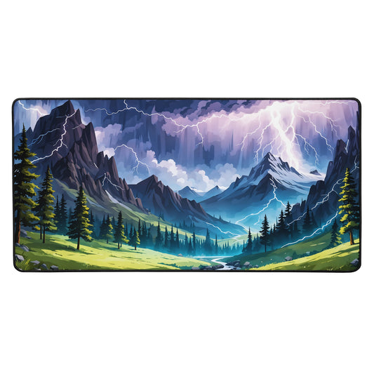 Lightning Over Mountains IV Desk Mat - Mouse Pads - Discovery Co.