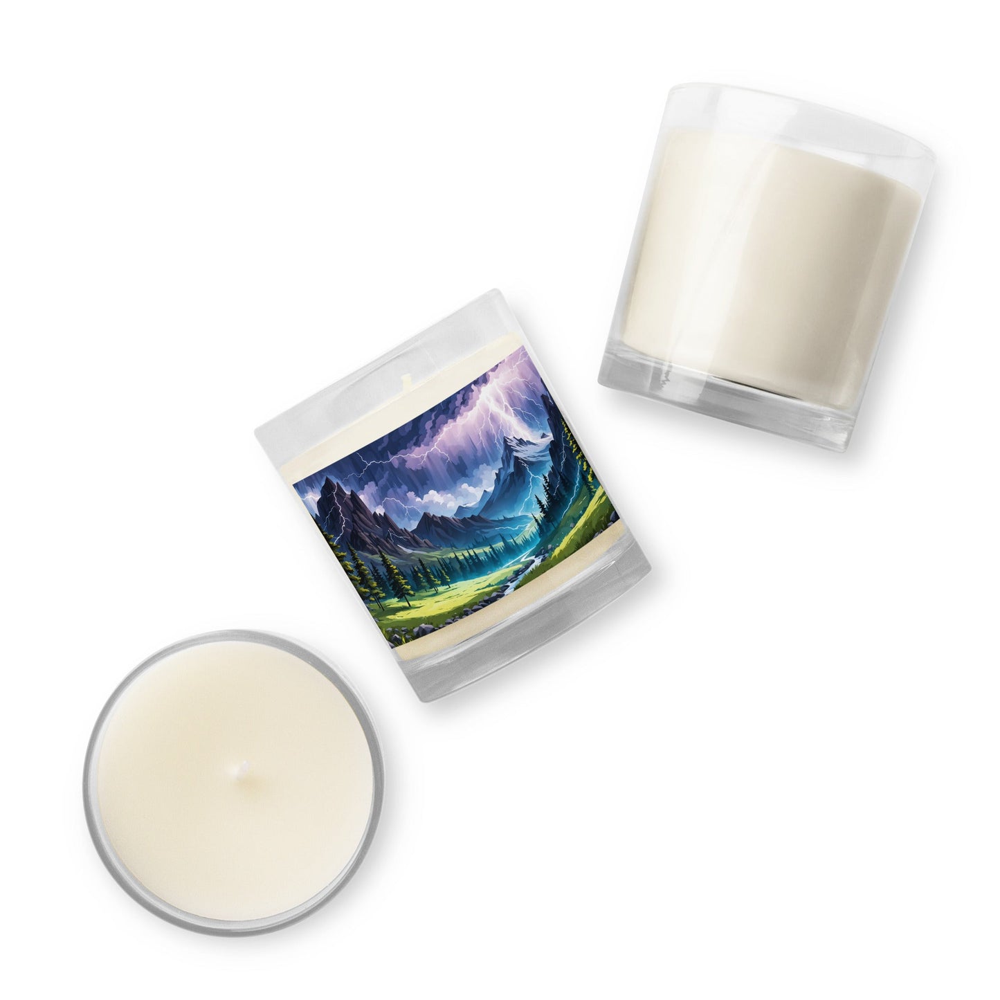 Lightning Over Mountains IV Glass Jar Soy Wax Candle - Candles - Discovery Co.