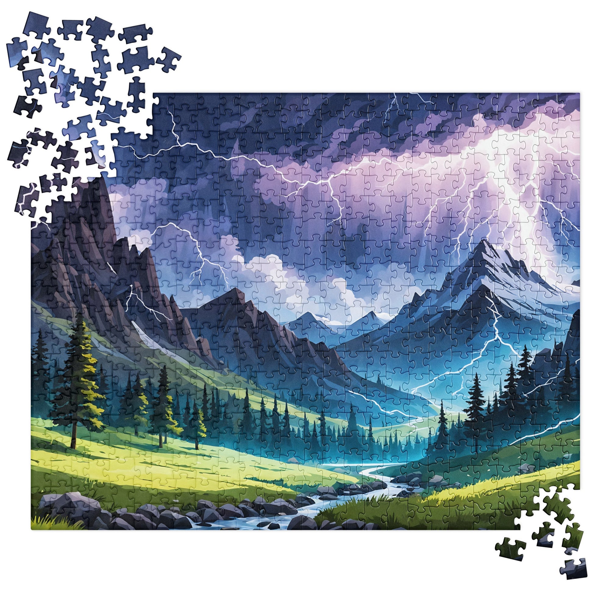 Lightning Over Mountains IV Jigsaw Puzzle - Puzzle - Discovery Co.