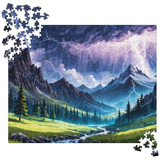 Lightning Over Mountains IV Jigsaw Puzzle - Puzzle - Discovery Co.