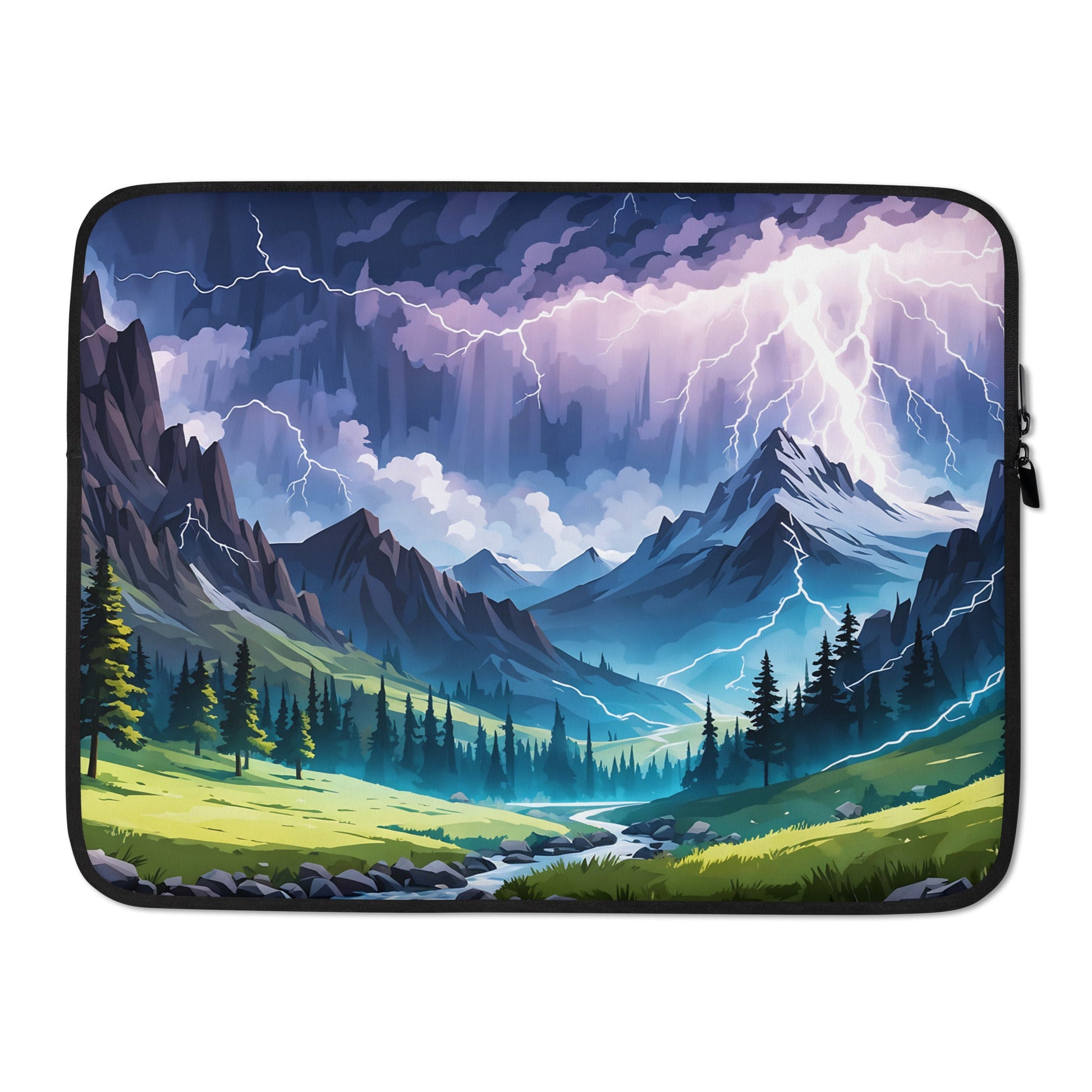 Lightning Over Mountains IV Laptop Sleeve - Laptop Cases - Discovery Co.