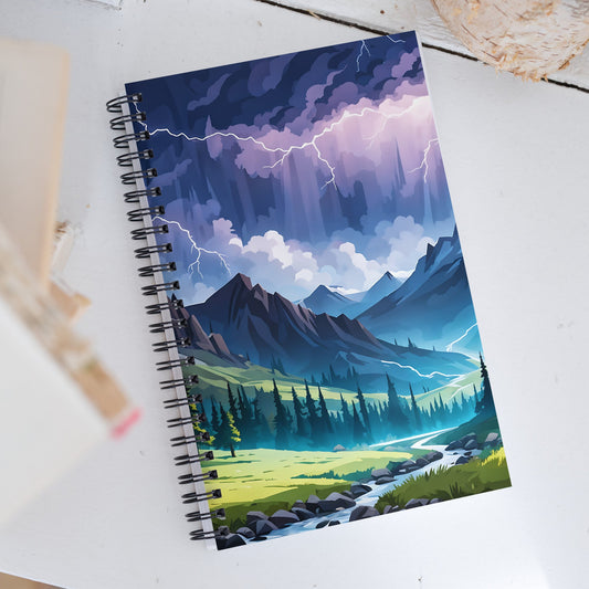 Lightning Over Mountains IV Spiral Notebook - Spiral Notebooks - Discovery Co.