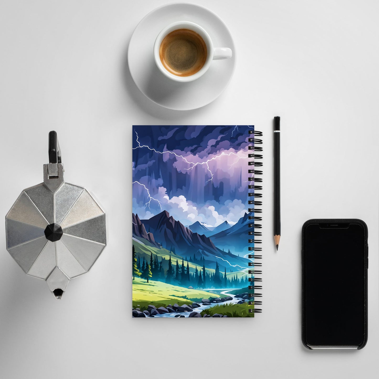 Lightning Over Mountains IV Spiral Notebook - Spiral Notebooks - Discovery Co.