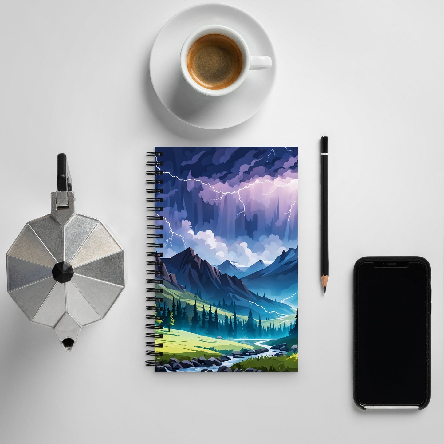 Lightning Over Mountains IV Spiral Notebook - Spiral Notebooks - Discovery Co.