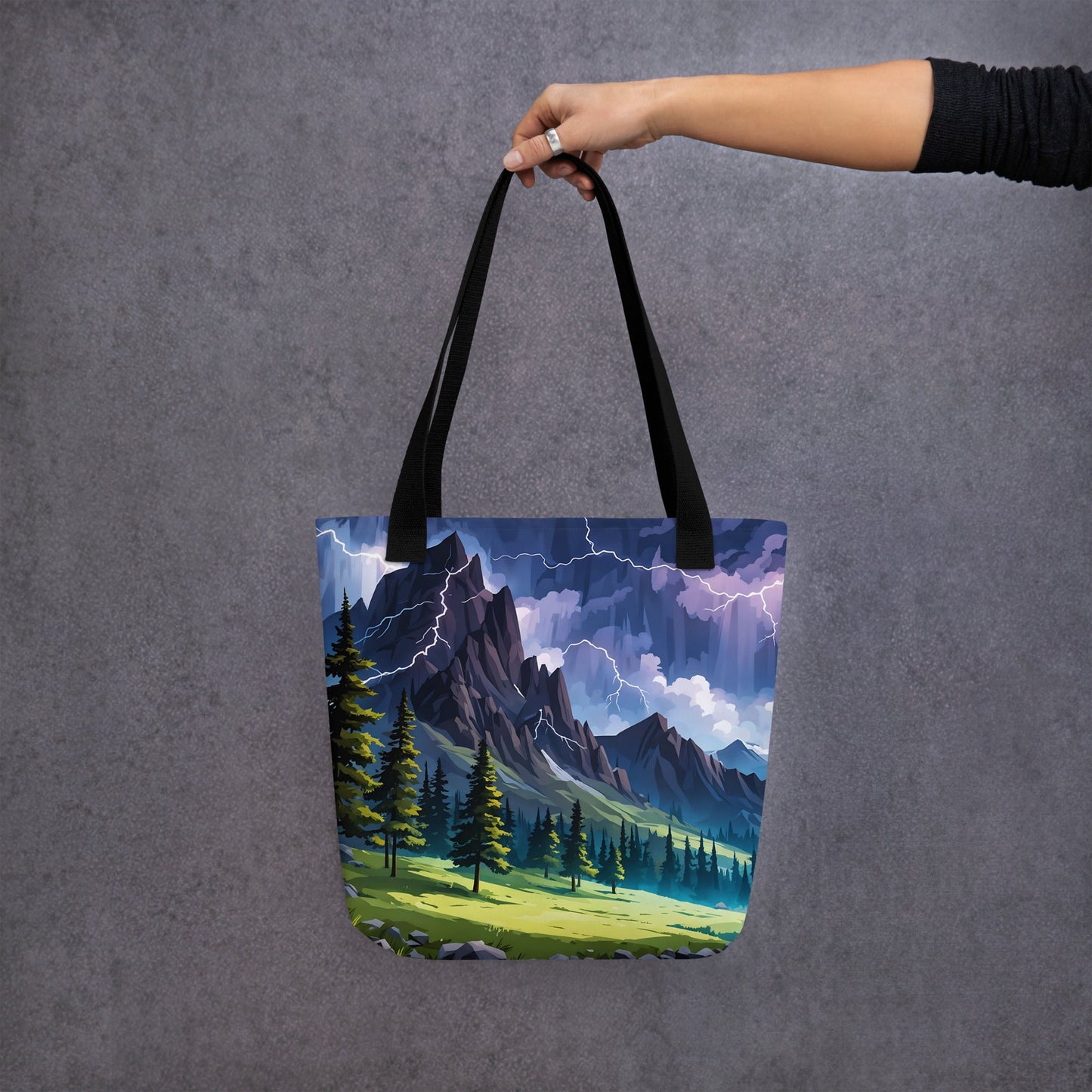 Lightning Over Mountains IV Tote Bag - Tote Bags - Discovery Co.