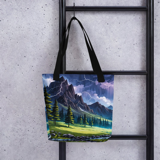 Lightning Over Mountains IV Tote Bag - Tote Bags - Discovery Co.