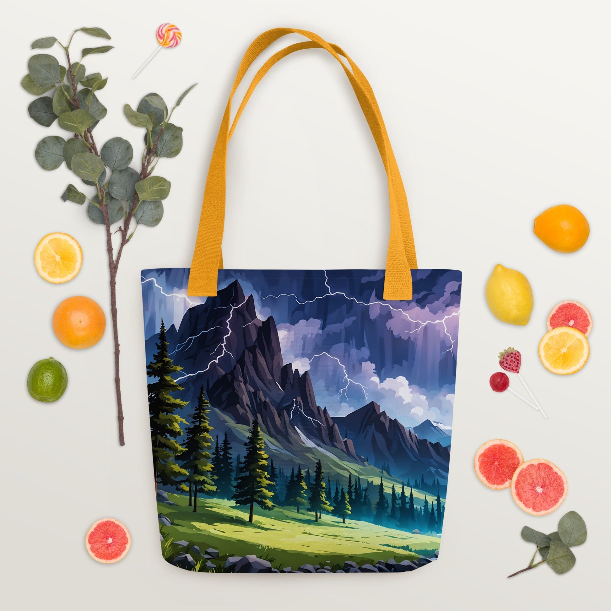 Lightning Over Mountains IV Tote Bag - Tote Bags - Discovery Co.