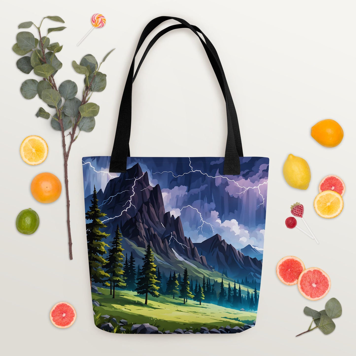 Lightning Over Mountains IV Tote Bag - Tote Bags - Discovery Co.